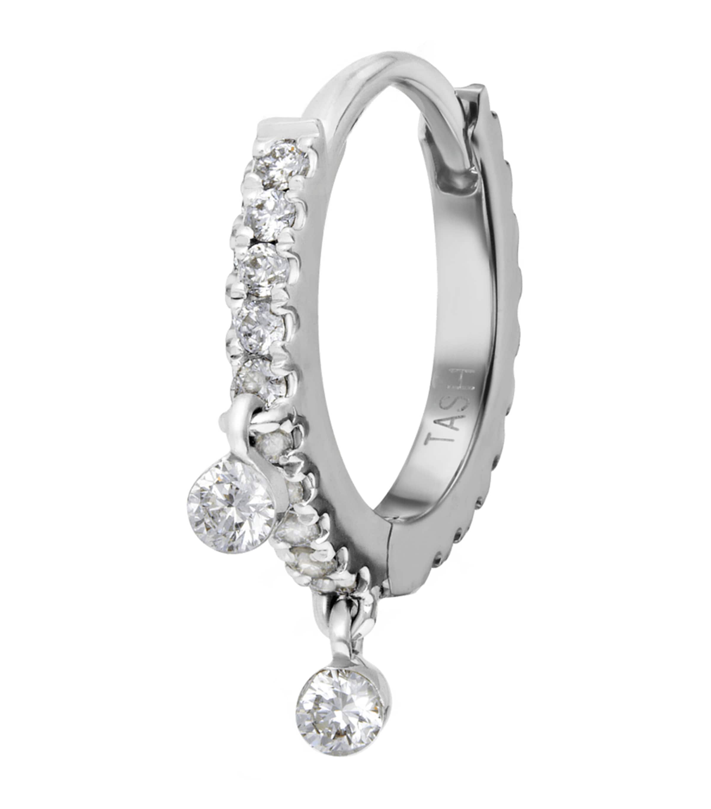 Maria Tash Diamond Eternity Double Dangle Single Hoop Earring