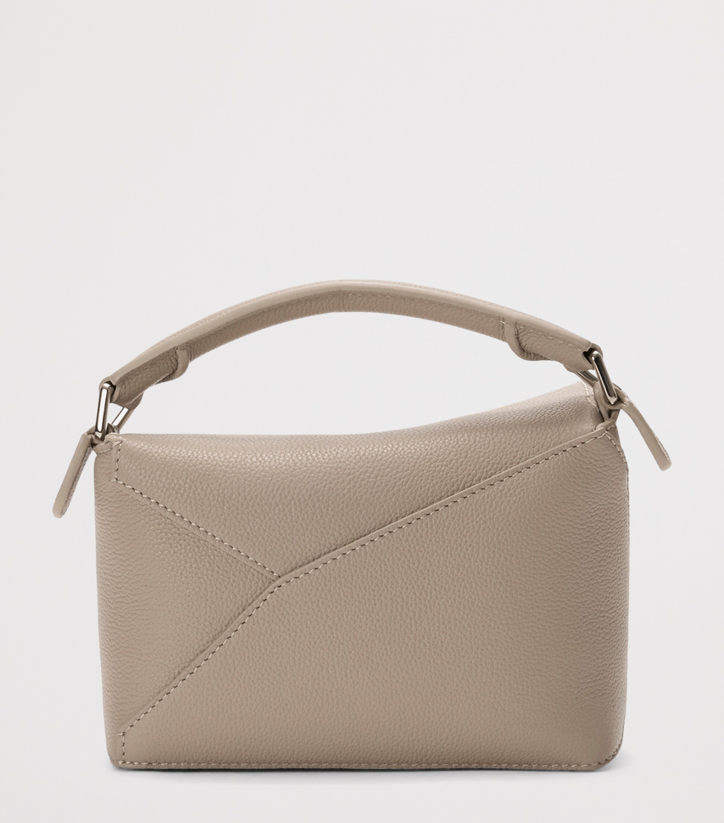 Mini Leather Puzzle Edge Top-Handle Bag CLAY Image 3