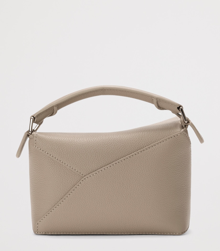 Mini Leather Puzzle Edge Top-Handle Bag CLAY Image 3