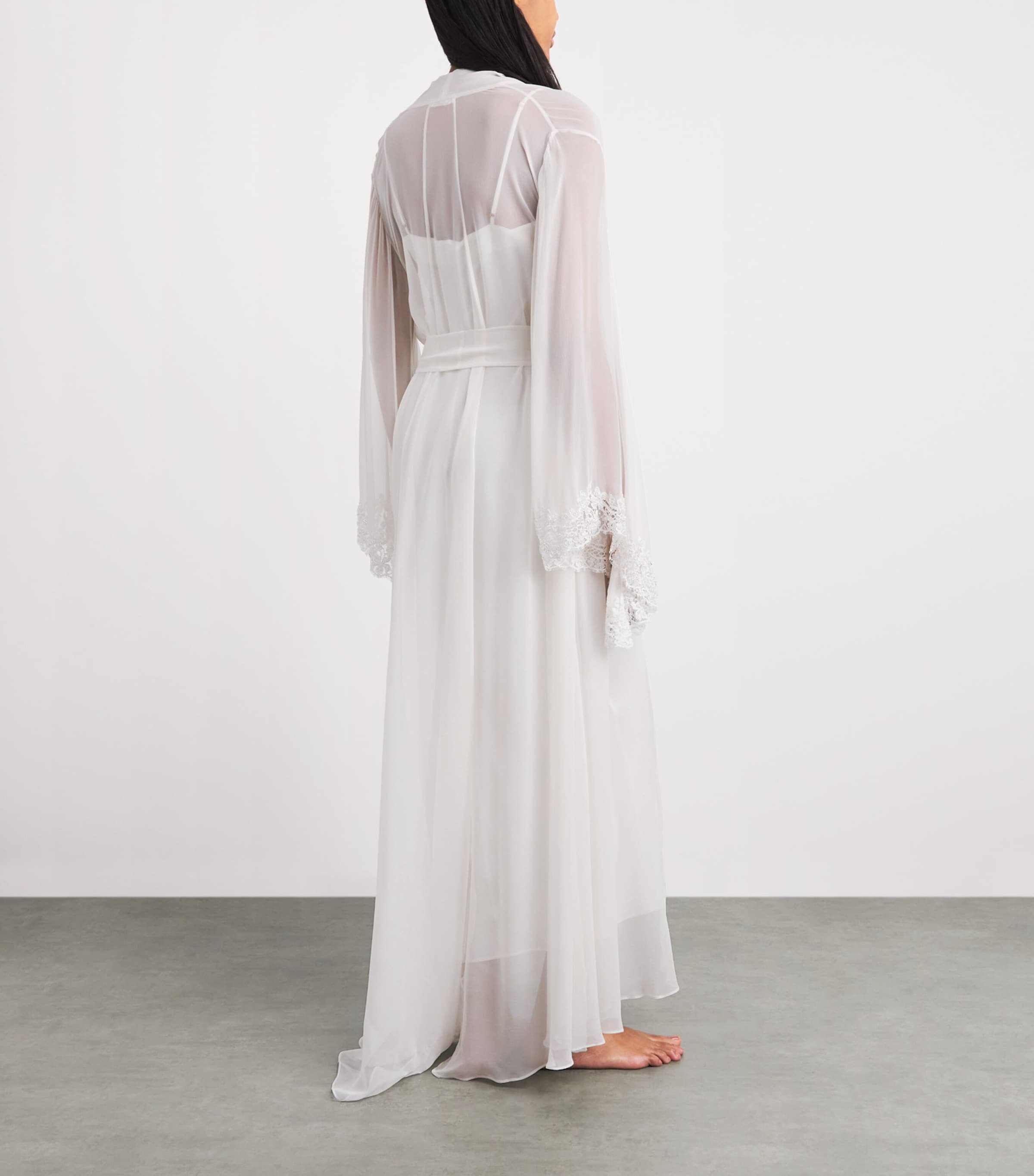 Rosamosario Womens Silk Fatima The Bride Robe White Image 5