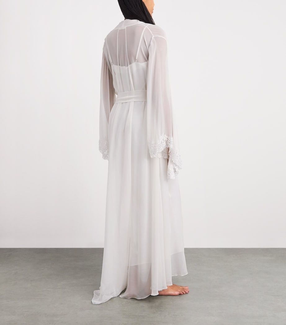 Rosamosario Womens Silk Fatima The Bride Robe White Image 5
