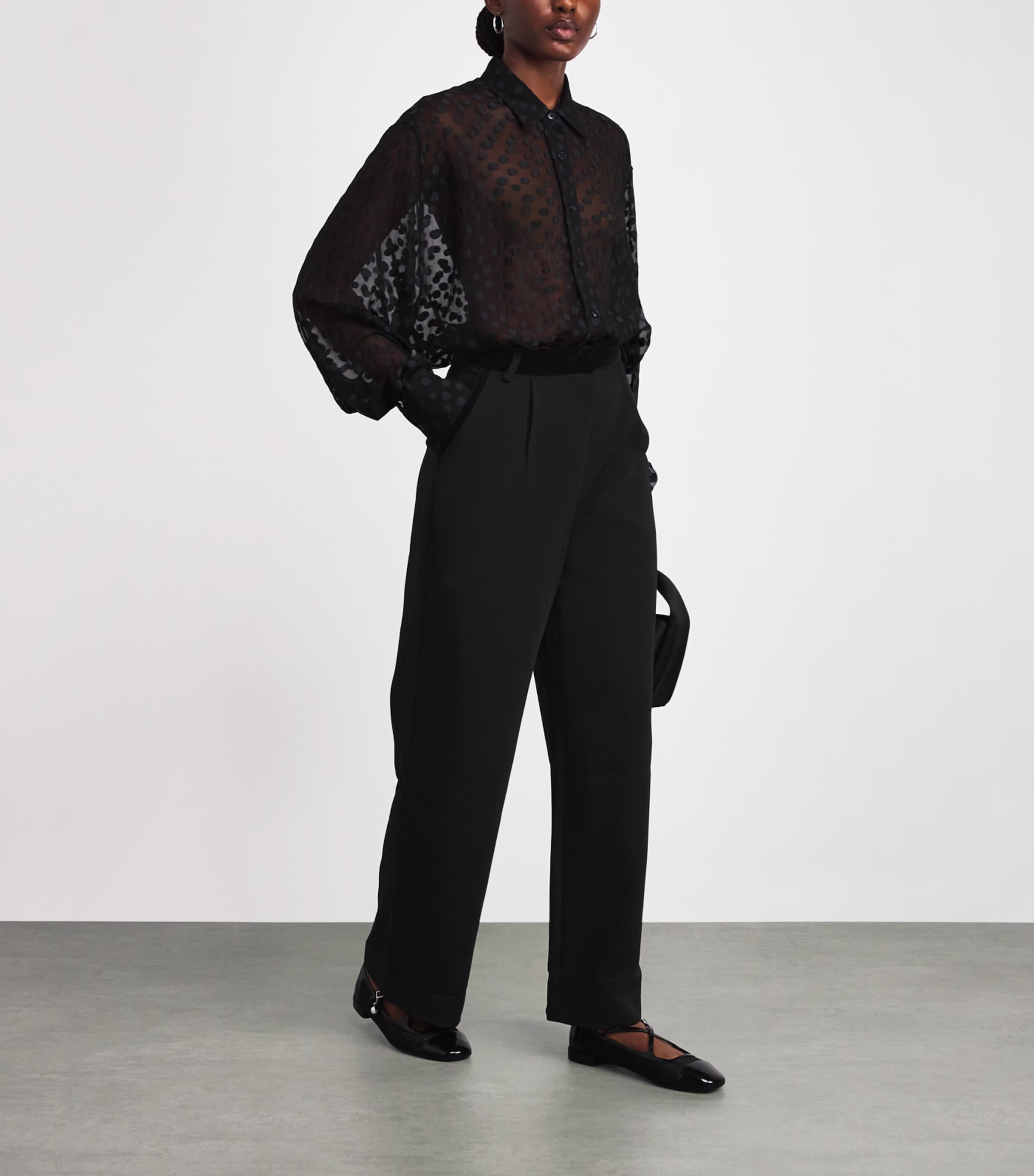 Straight Tailored Trousers BLACK Image 2