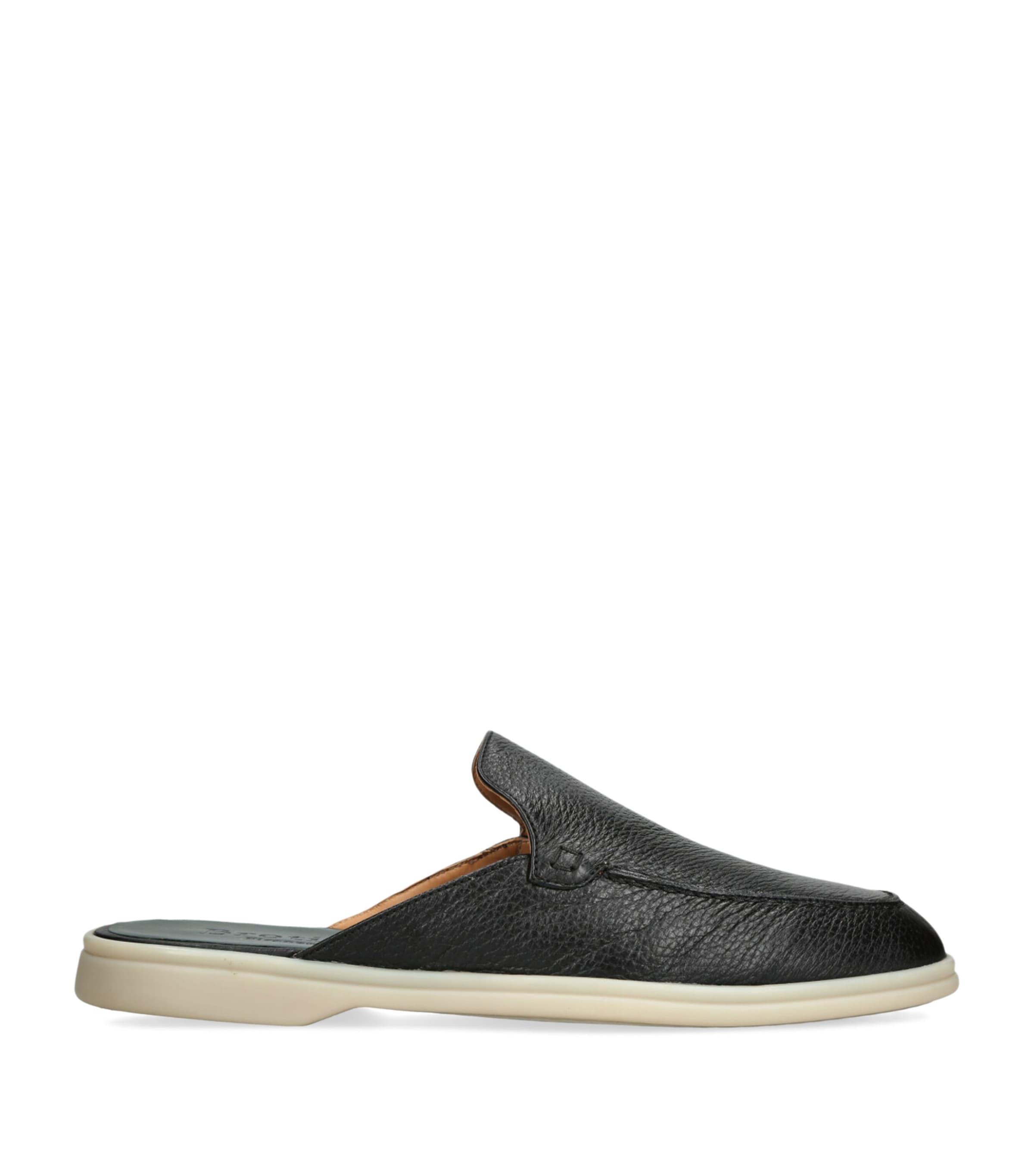Brotini Leather Mules In Black