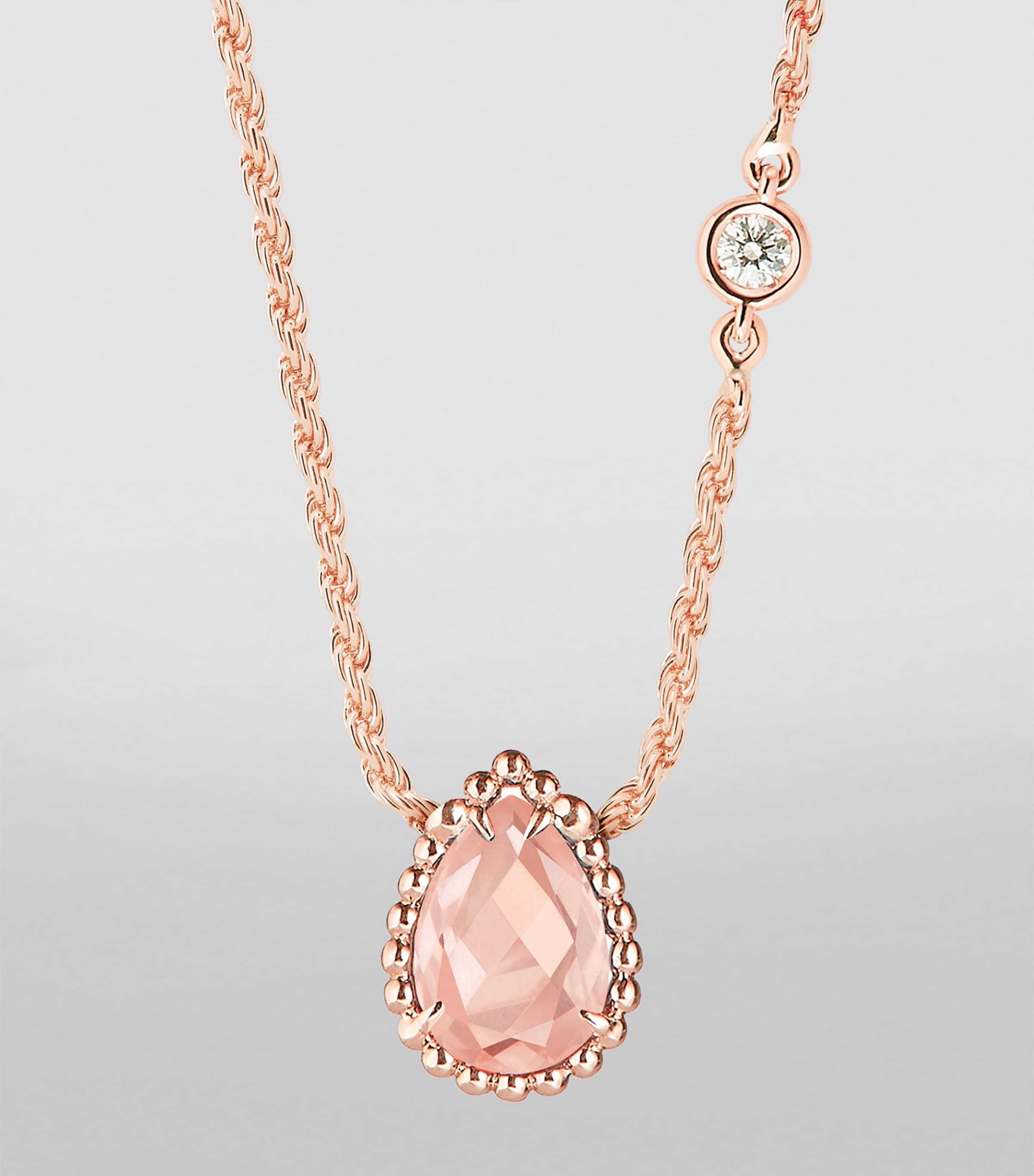Rose Gold, Diamond and Pink Quartz Serpent Bohème Necklace PINK QUARTZ Image 3