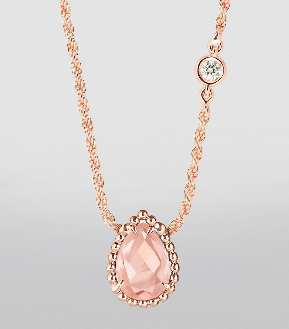 Rose Gold, Diamond and Pink Quartz Serpent Bohème Necklace PINK QUARTZ Image 3