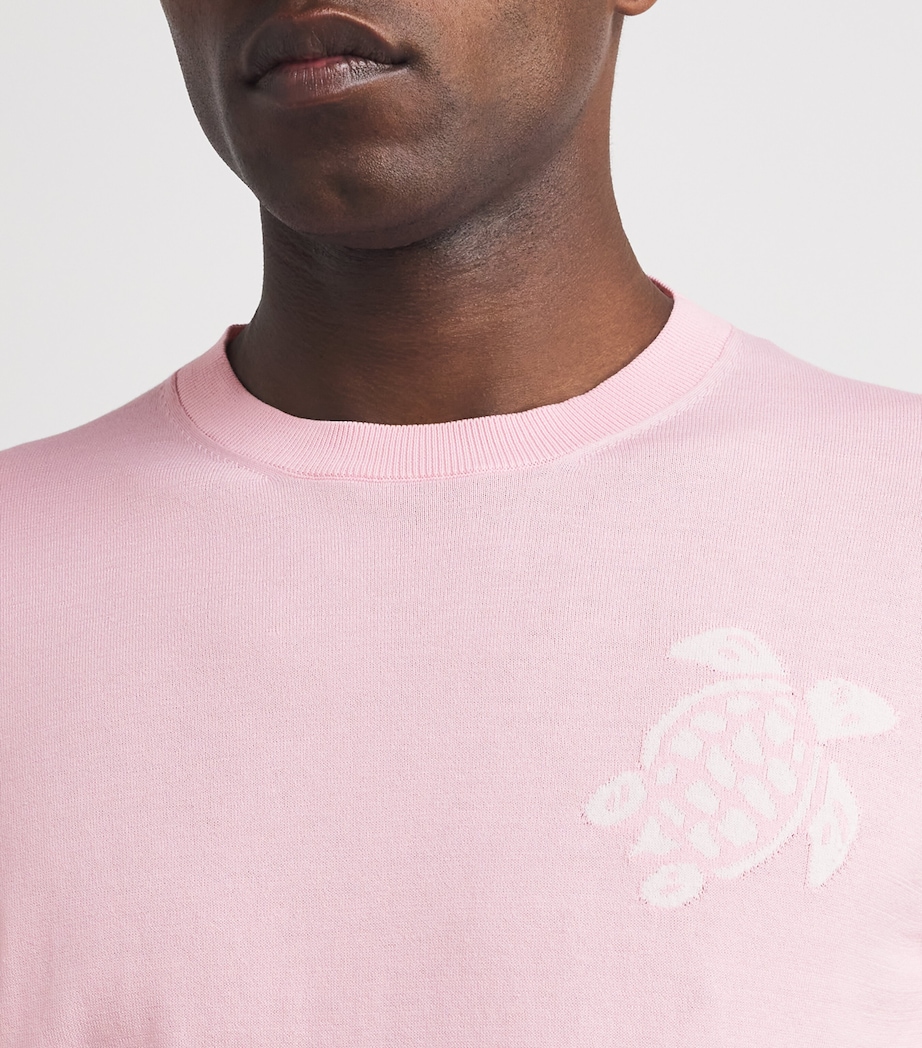 Cotton Turtle Jacquard Sweater 159-PEONY Image 6