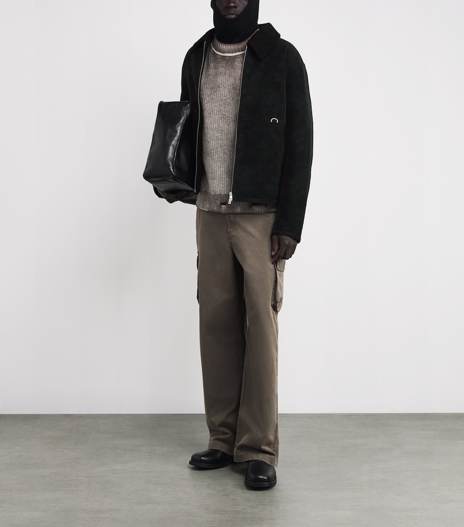 Faux Shearling Bomber Jacket JET BLACK Image 2