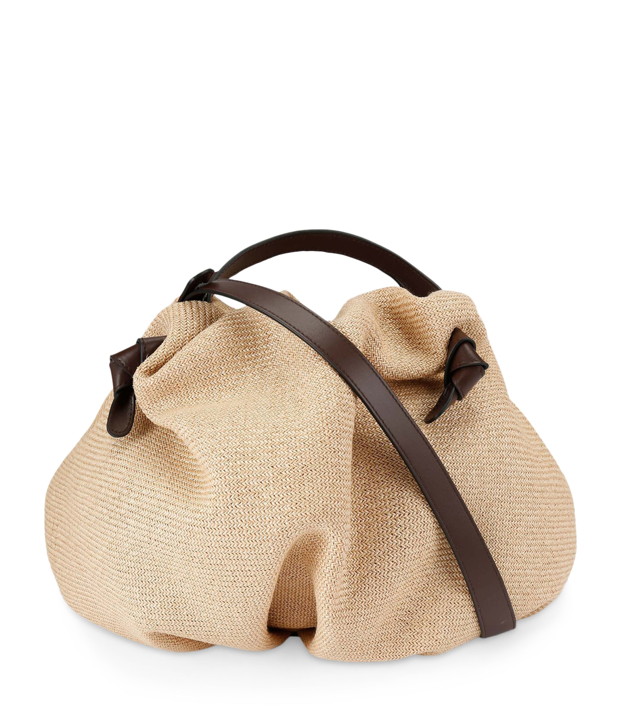 NEOUS Raffia Taurus Dumpling Top-Handle Bag Mid Brown Image 1