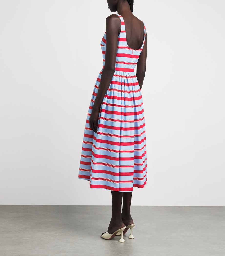Emilia Wickstead Womens Cotton Stripe Eglatine Dress Bayedere Stripe Image 4