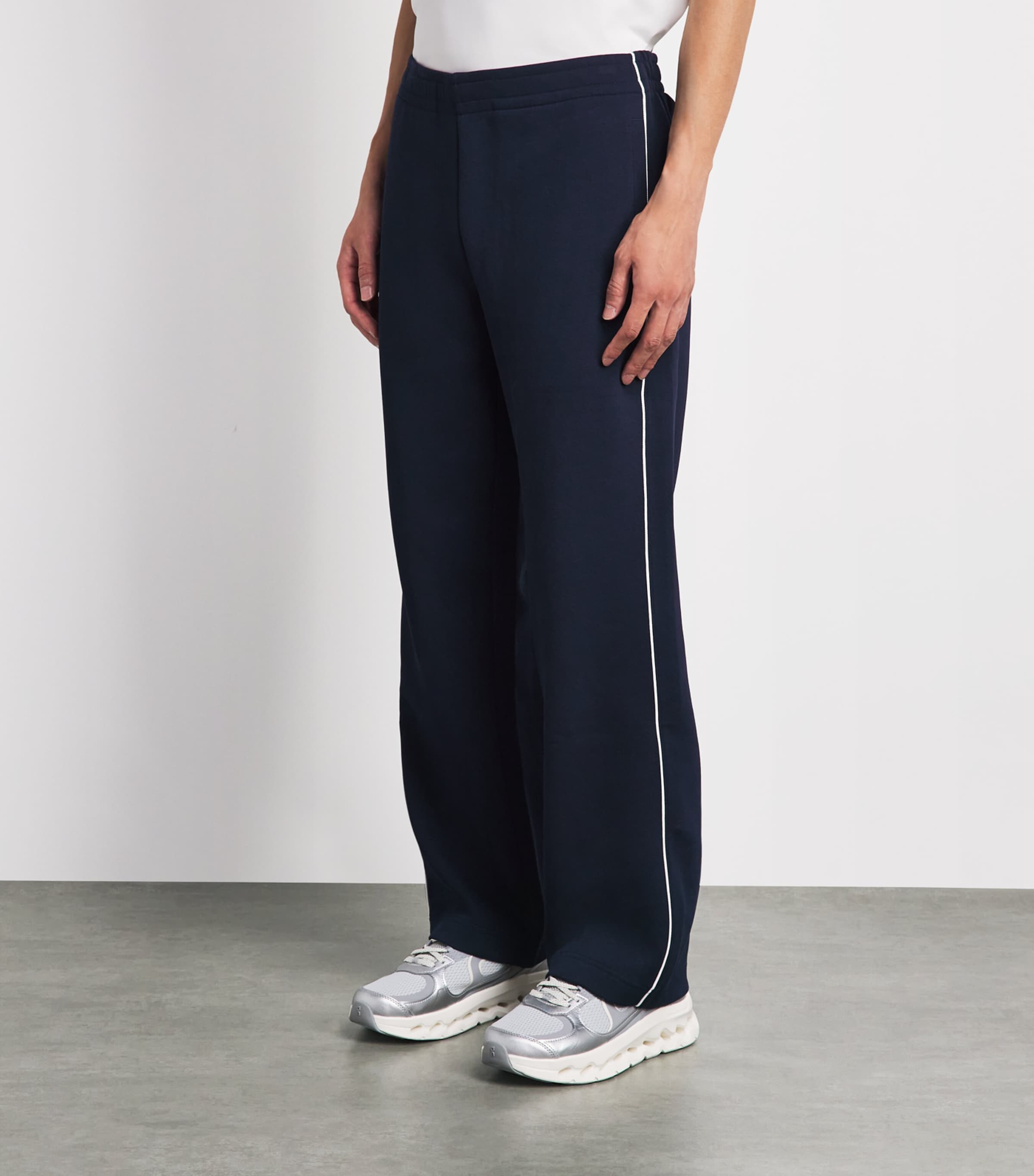 Lacoste Mens Tennis Heritage Sweatpants Navy Blue/flour Image 4