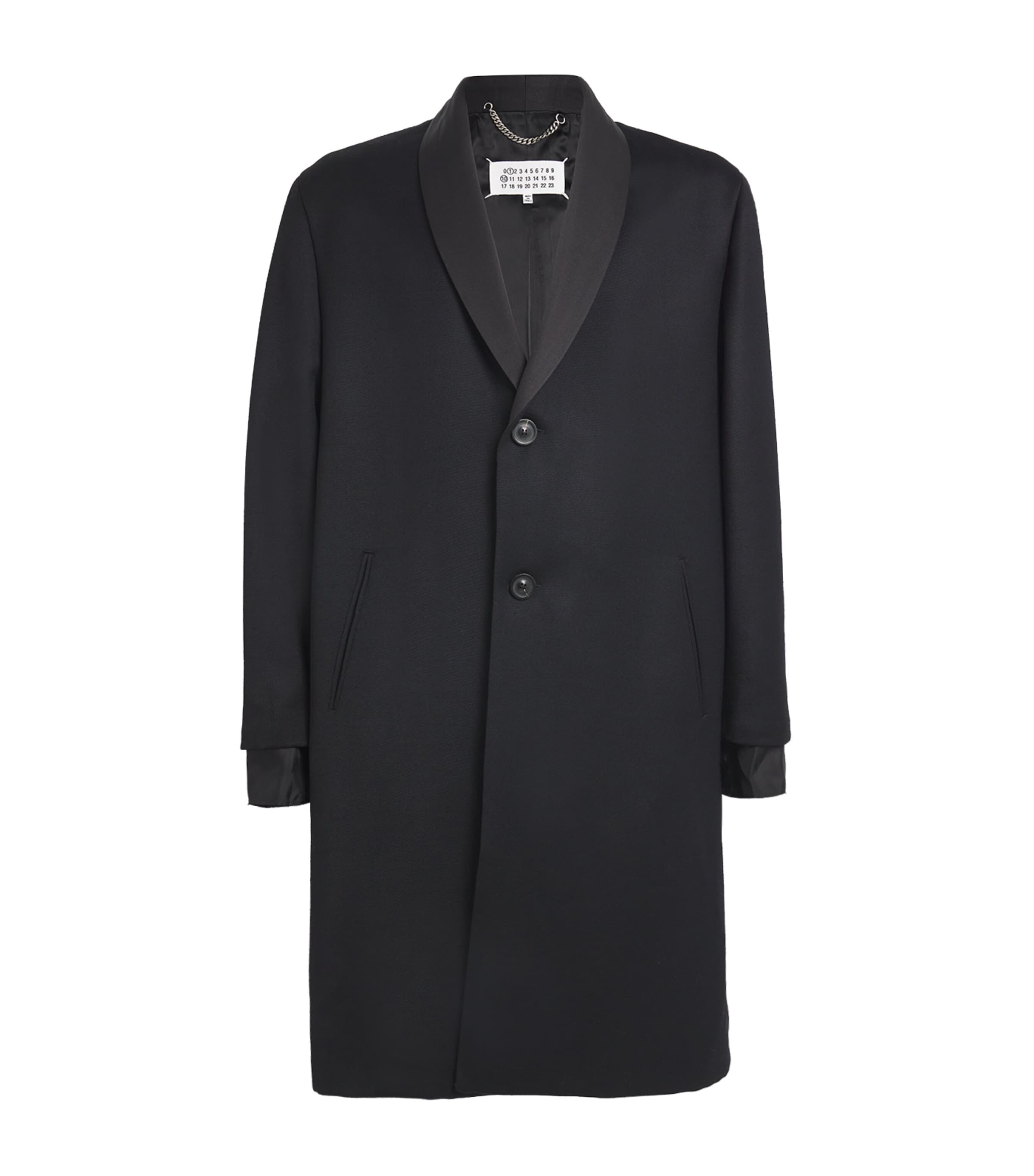 Shop Maison Margiela Wool Tailored Coat In Black