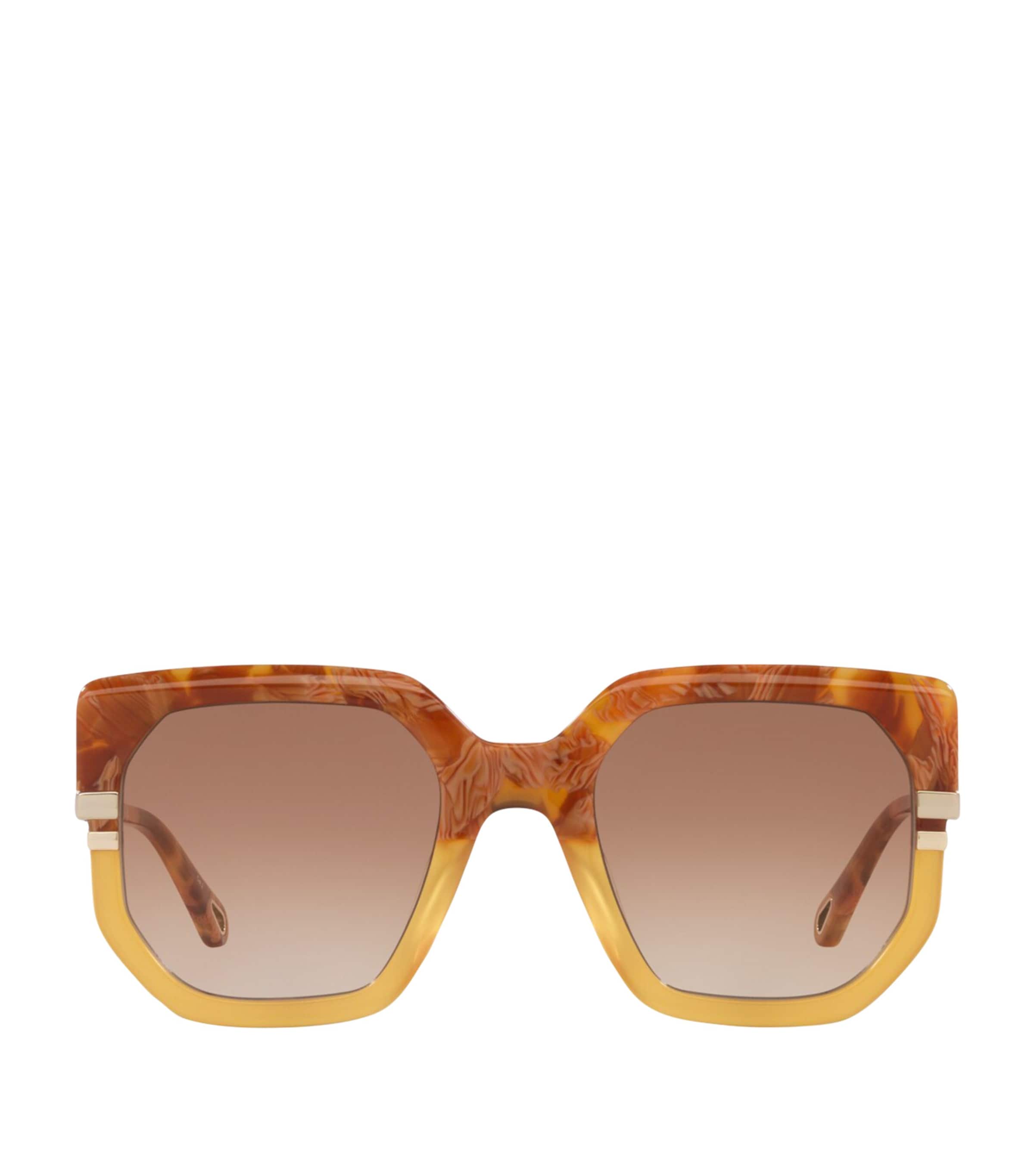 Chloé Womens Ch0240s Square-frame Acetate Sunglasses Brown In Brown