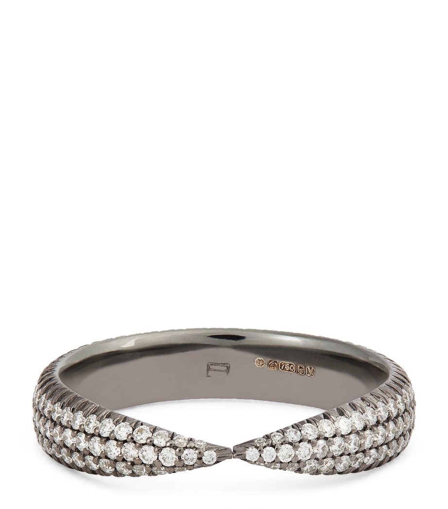 Eva Fehren Blackened White Gold and Diamond Kissing Claw Ring White Gold Image 1