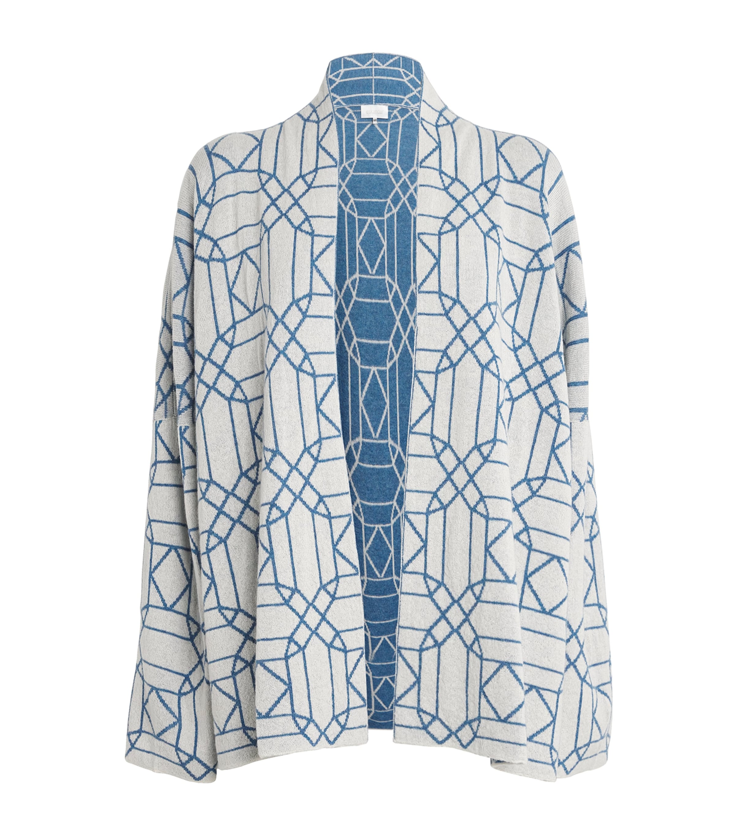 Shop Eskandar Cashmere Geometric Cardigan In White