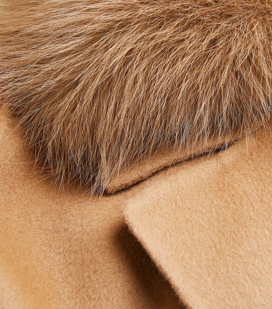 Wool-Cashmere Fur-Trim Coat A2198 Image 5