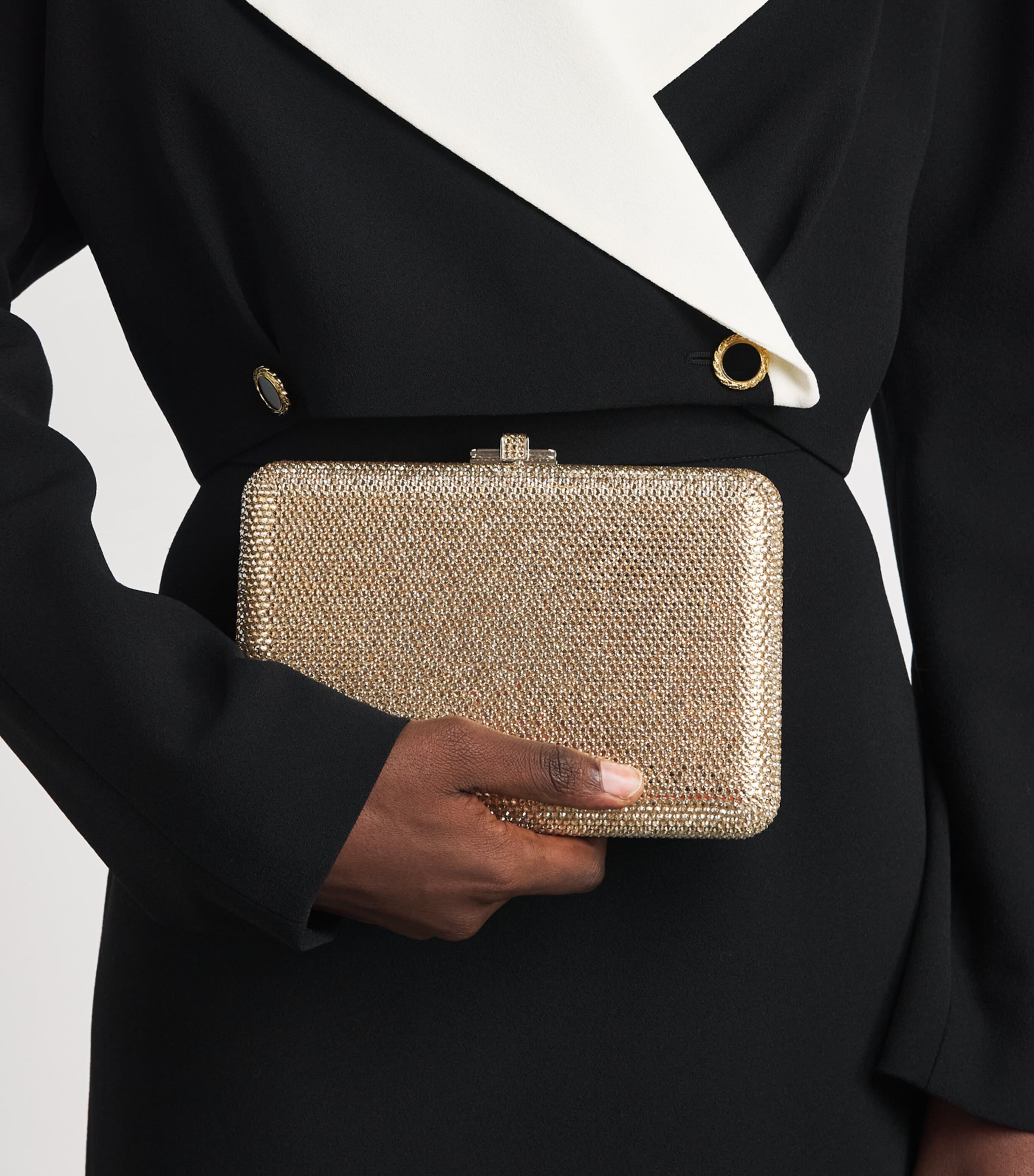 Judith Leiber Crystal-Embellished Slim Slide Clutch Bag Prosecco Image 2