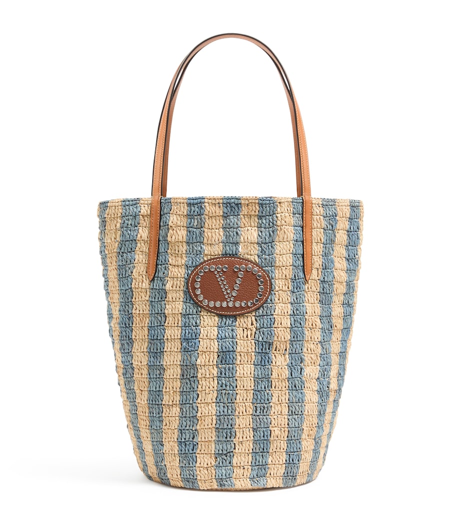 Valentino Garavani Straw VLogo Signature Bucket Bag Image 1