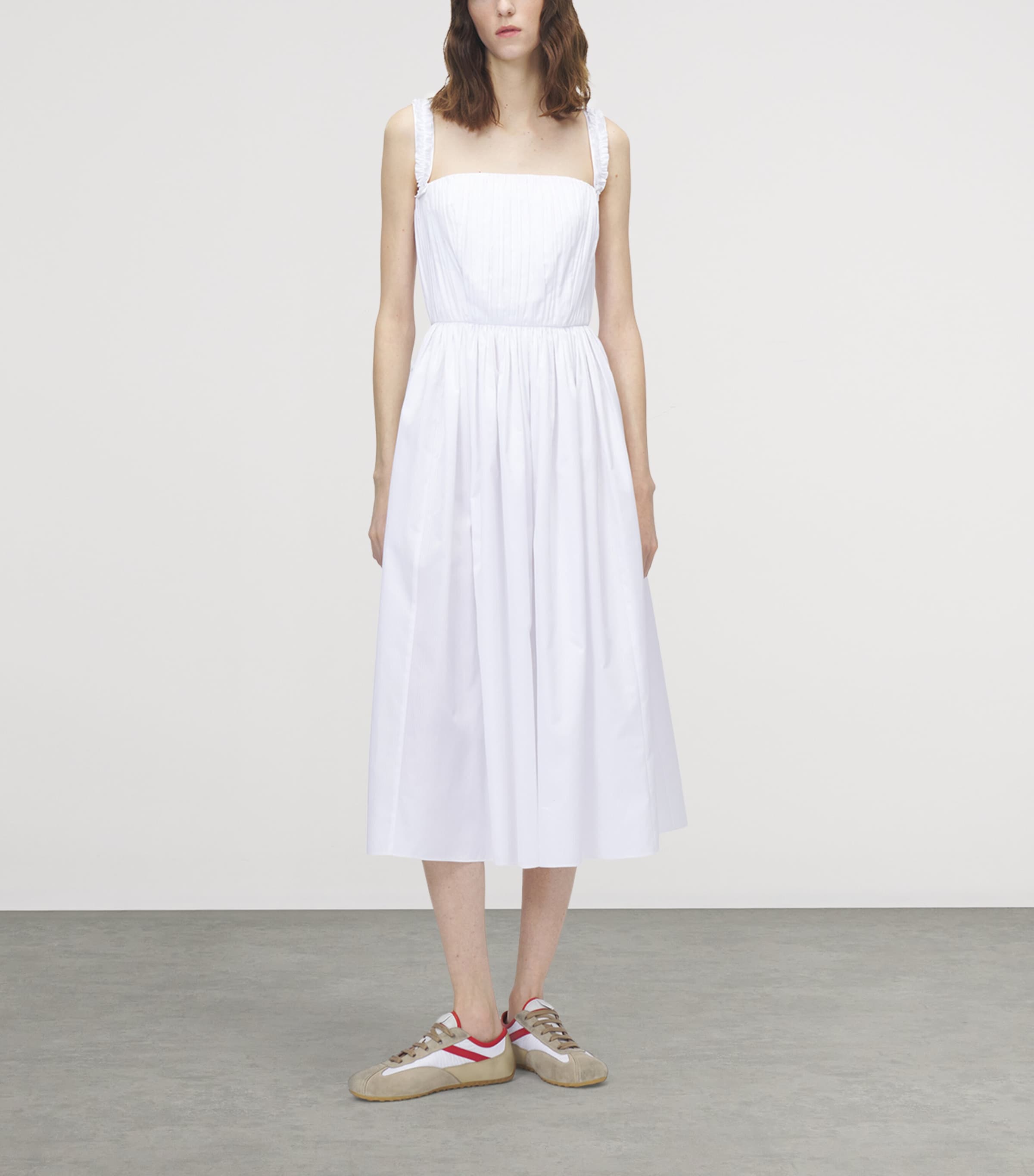 McQueen Womens Cotton Stripe Midi Dress Image 2
