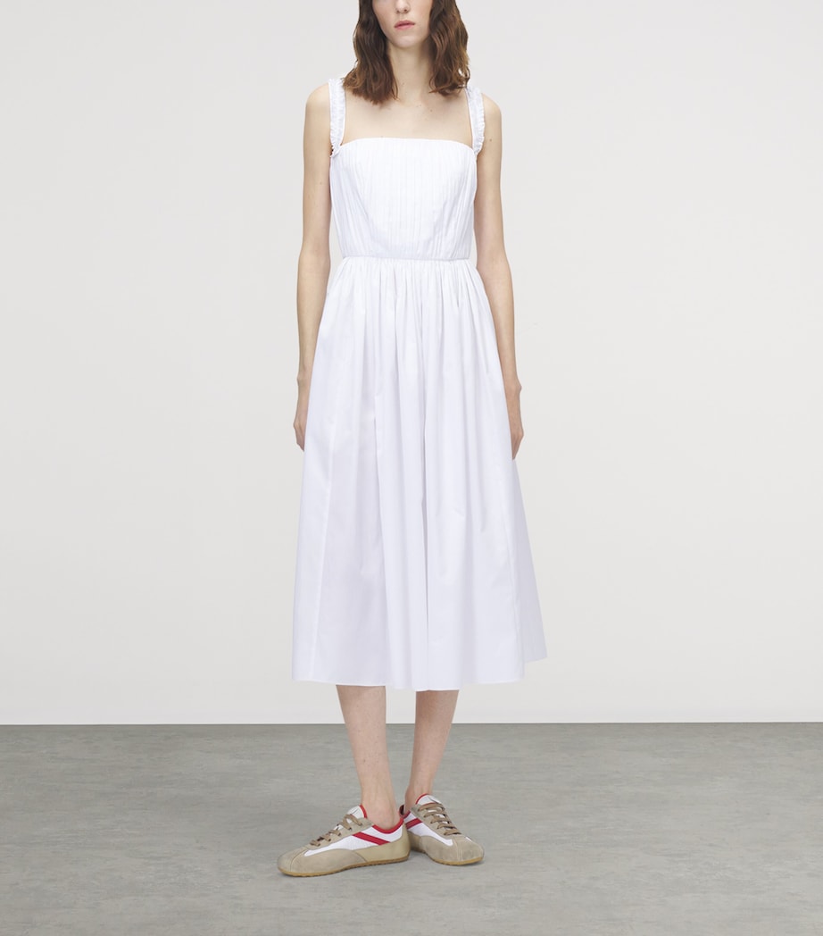 McQueen Womens Cotton Stripe Midi Dress Image 2