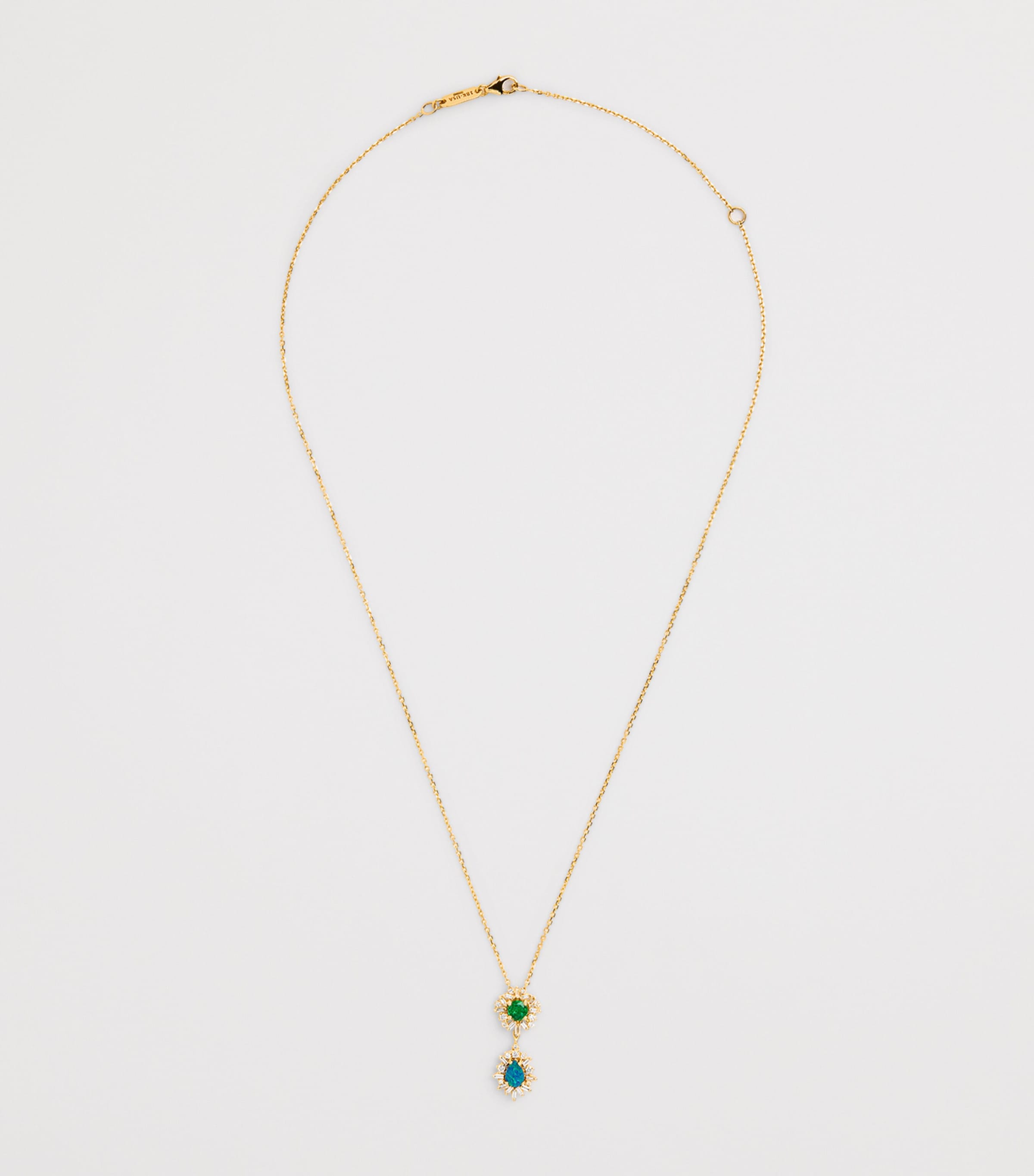 Suzanne Kalan Yellow Gold, Diamond, Emerald and Opal One of a Kind Necklace Yg/opal/emer Image 3