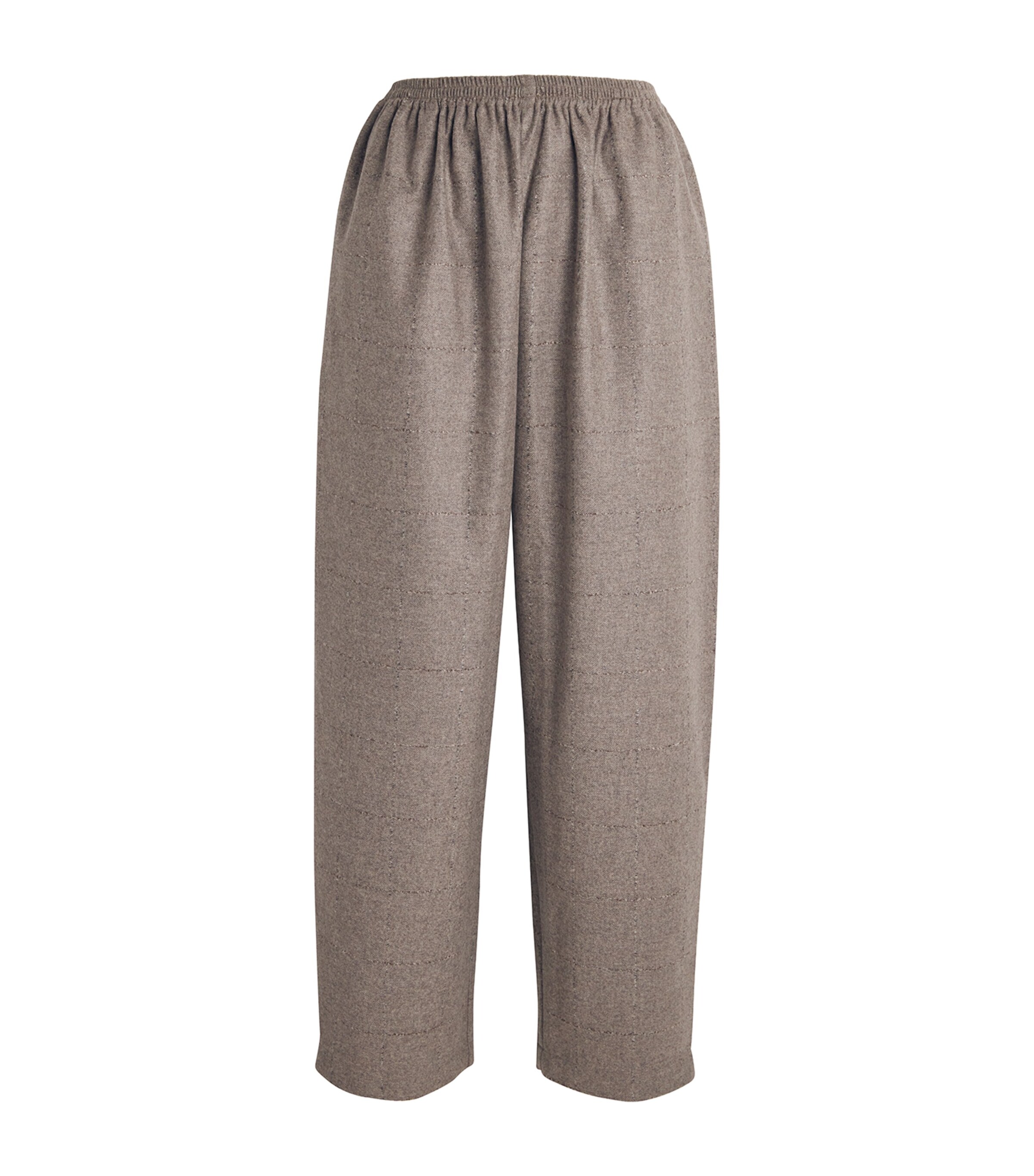 Eskandar Cashmere-blend Longer Japanese Trousers With Ankle Slits In Neutral