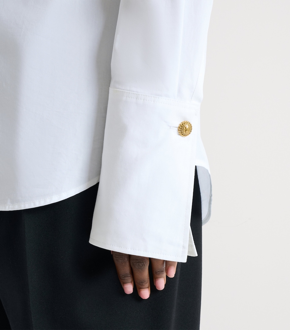 Balmain Womens Cotton Poplin Shirt Blanc Optique Image 7