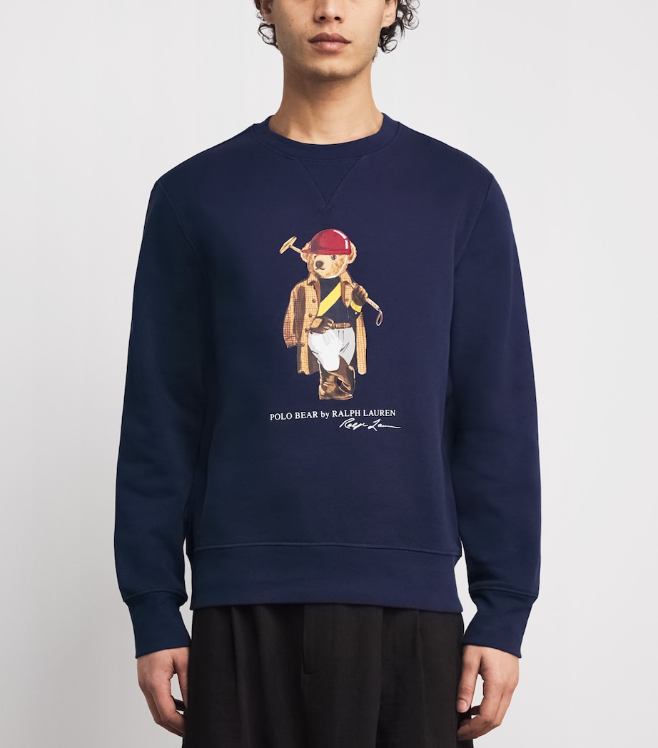 Cotton-Blend Polo Bear Sweatshirt NWPRT NVY-SOCIETY BR Image 3