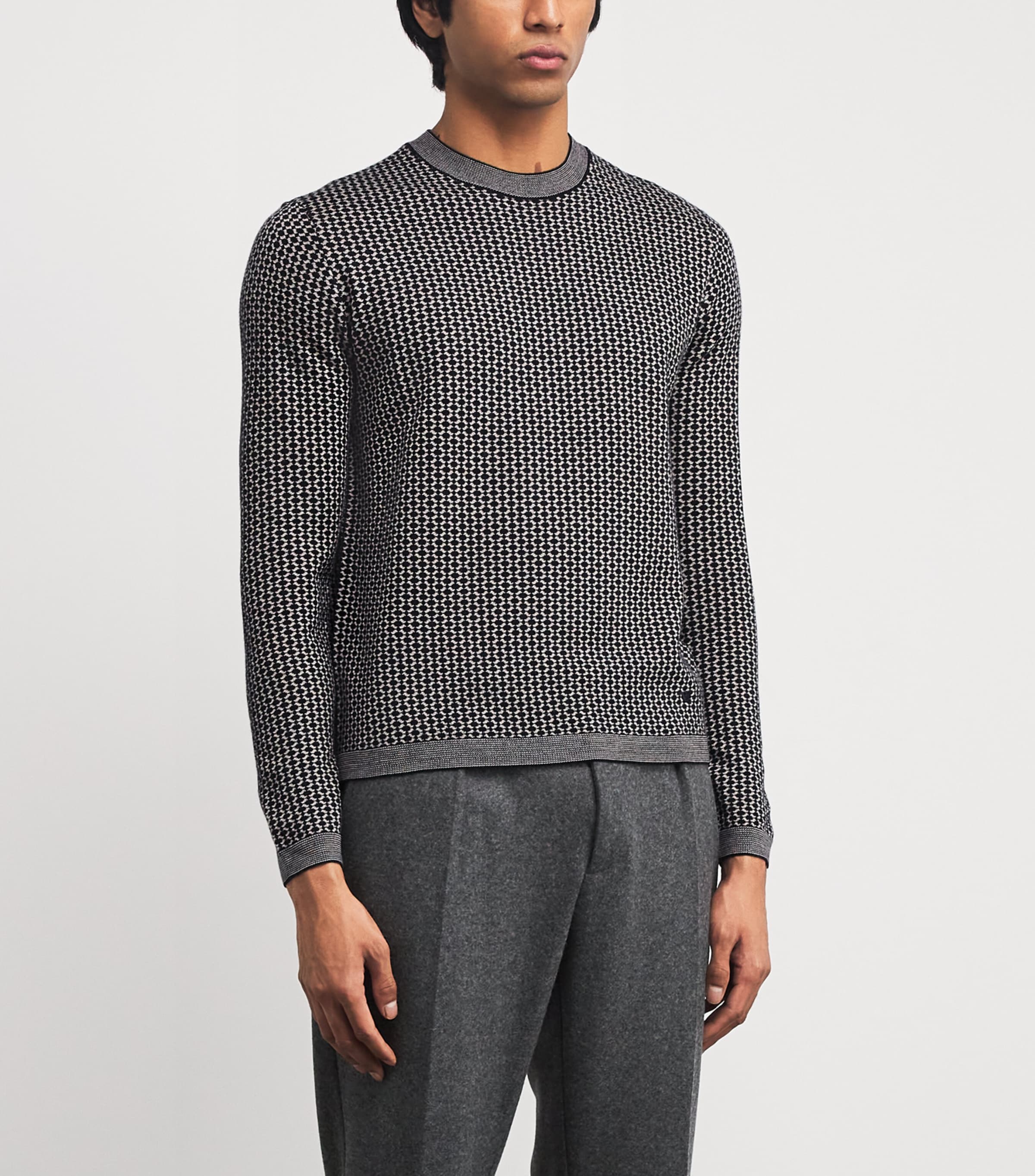 Virgin Wool Textured Sweater FB074 Image 3