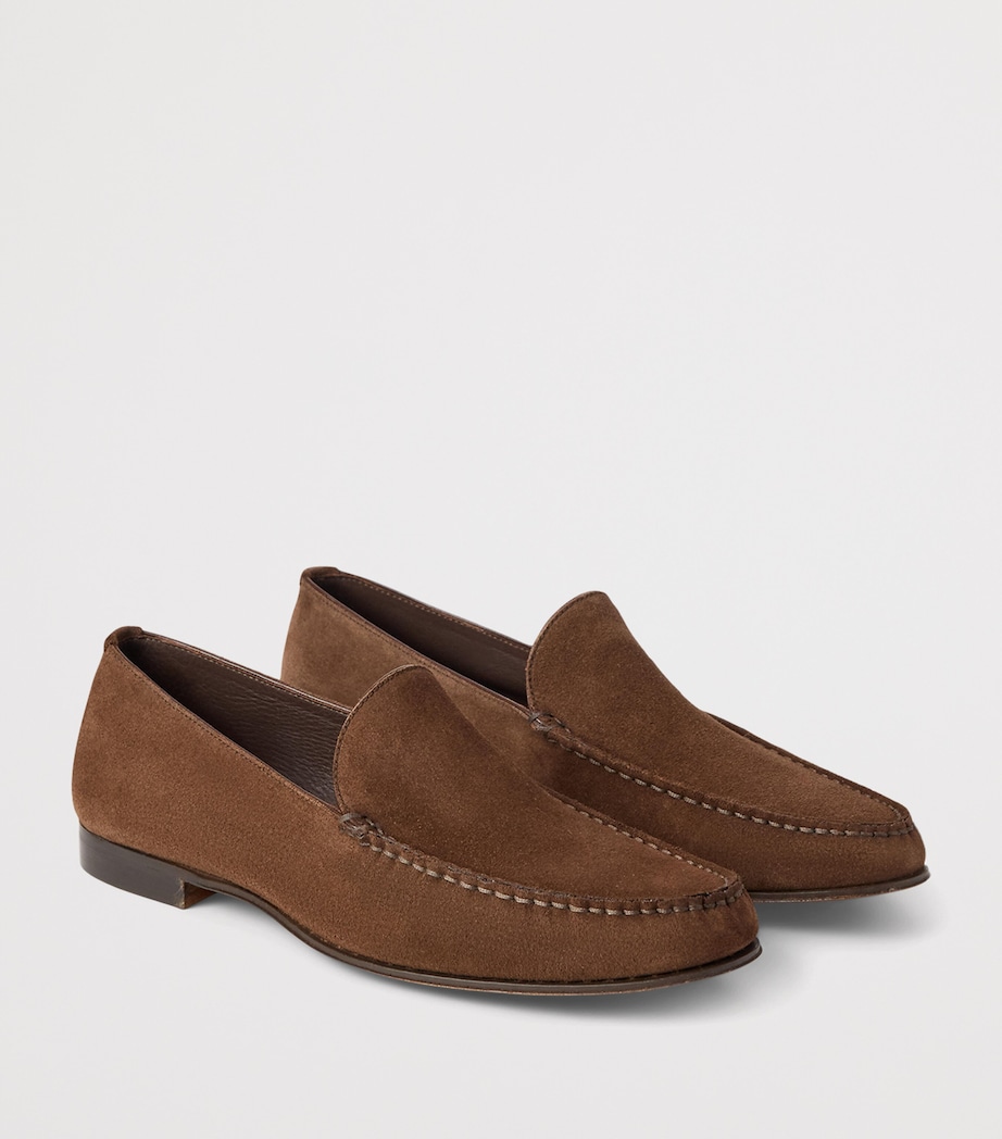 Ralph Lauren Collection Suede Darcey Loafers Luggage Brown Image 2