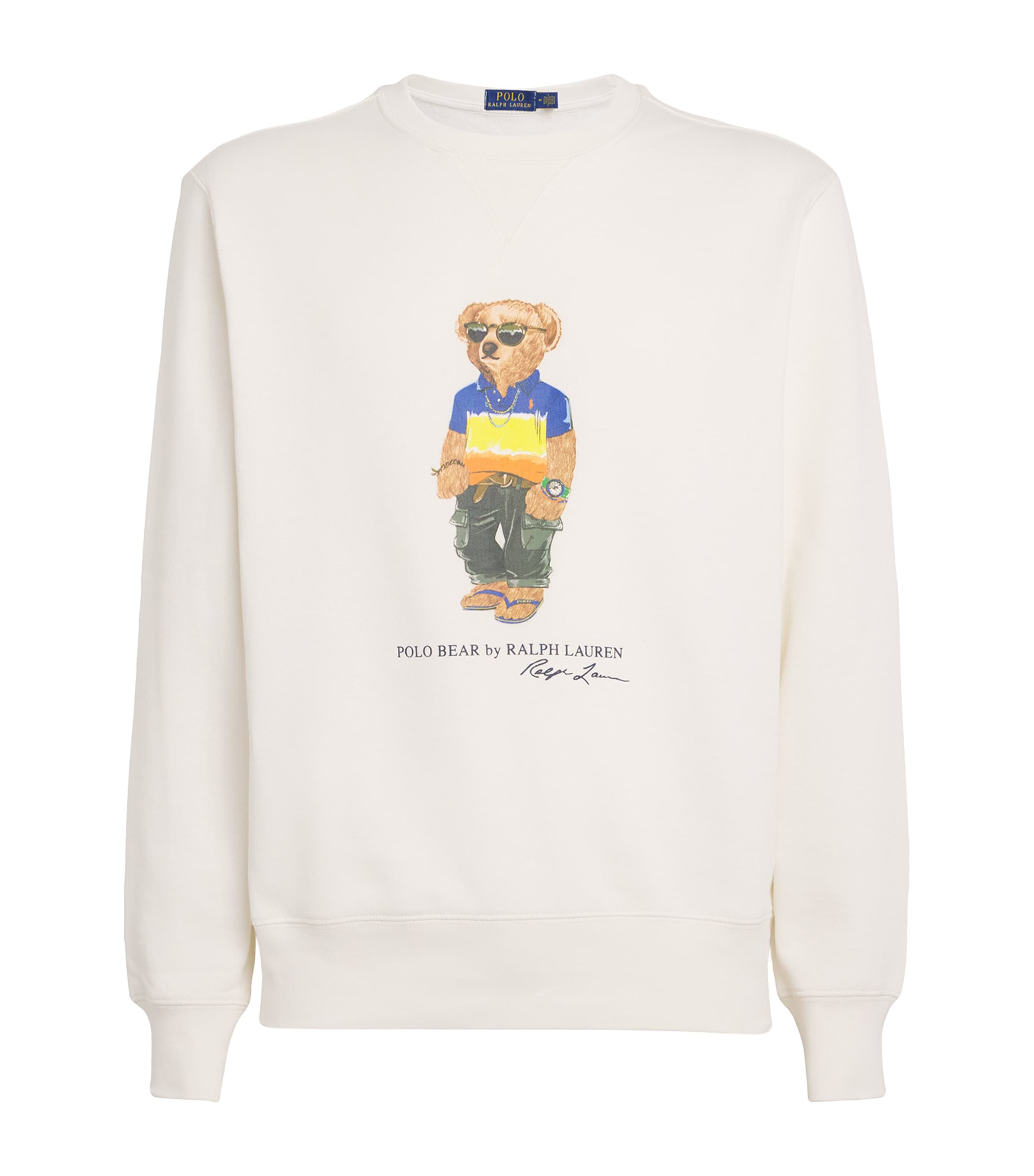 Polo Ralph Lauren White Cotton Blend Polo Bear Sweatshirt