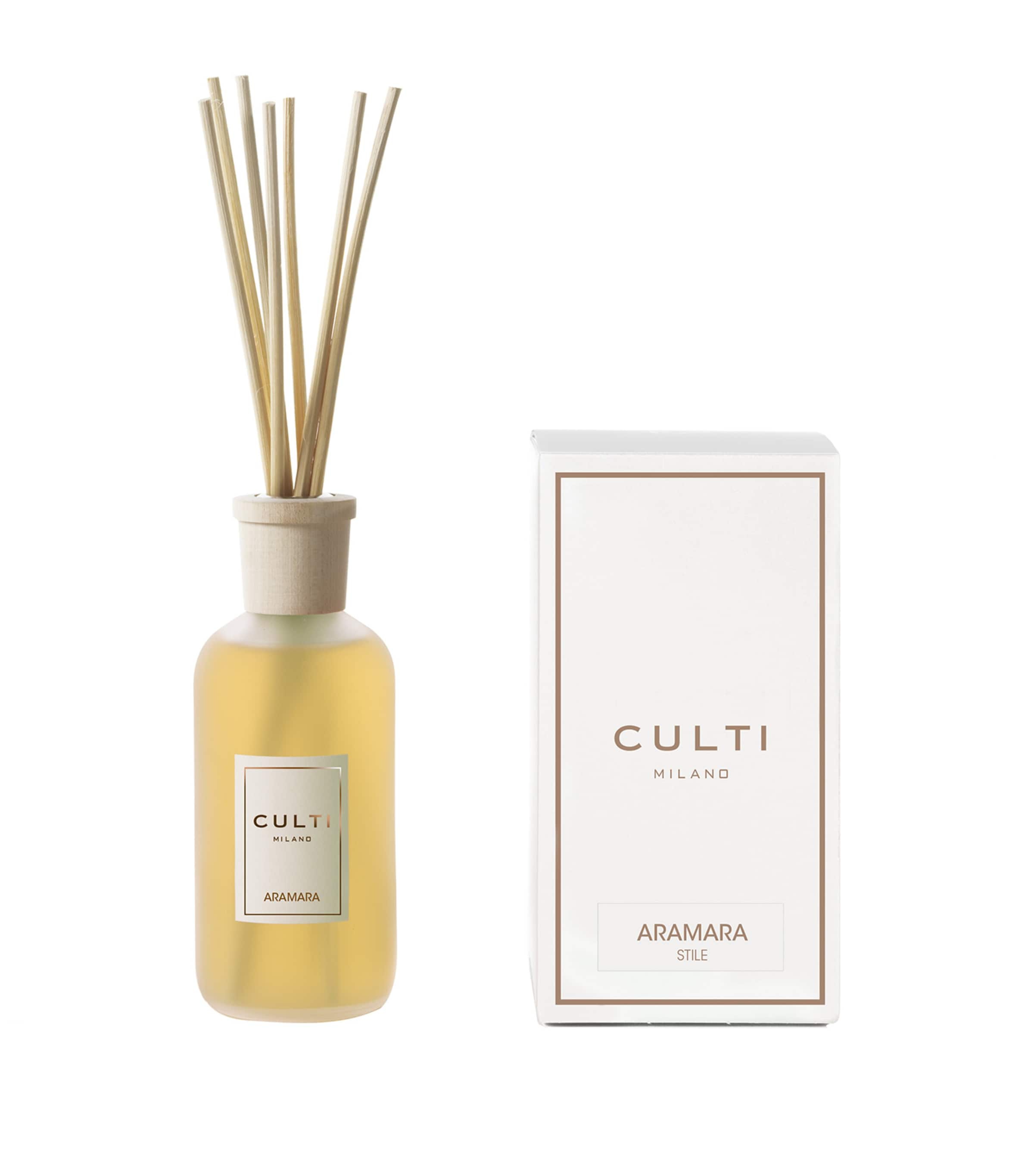 Culti Milano Stile Classic Fuoco Glass Diffuser With Rattan Sticks - 250 ml In Clear