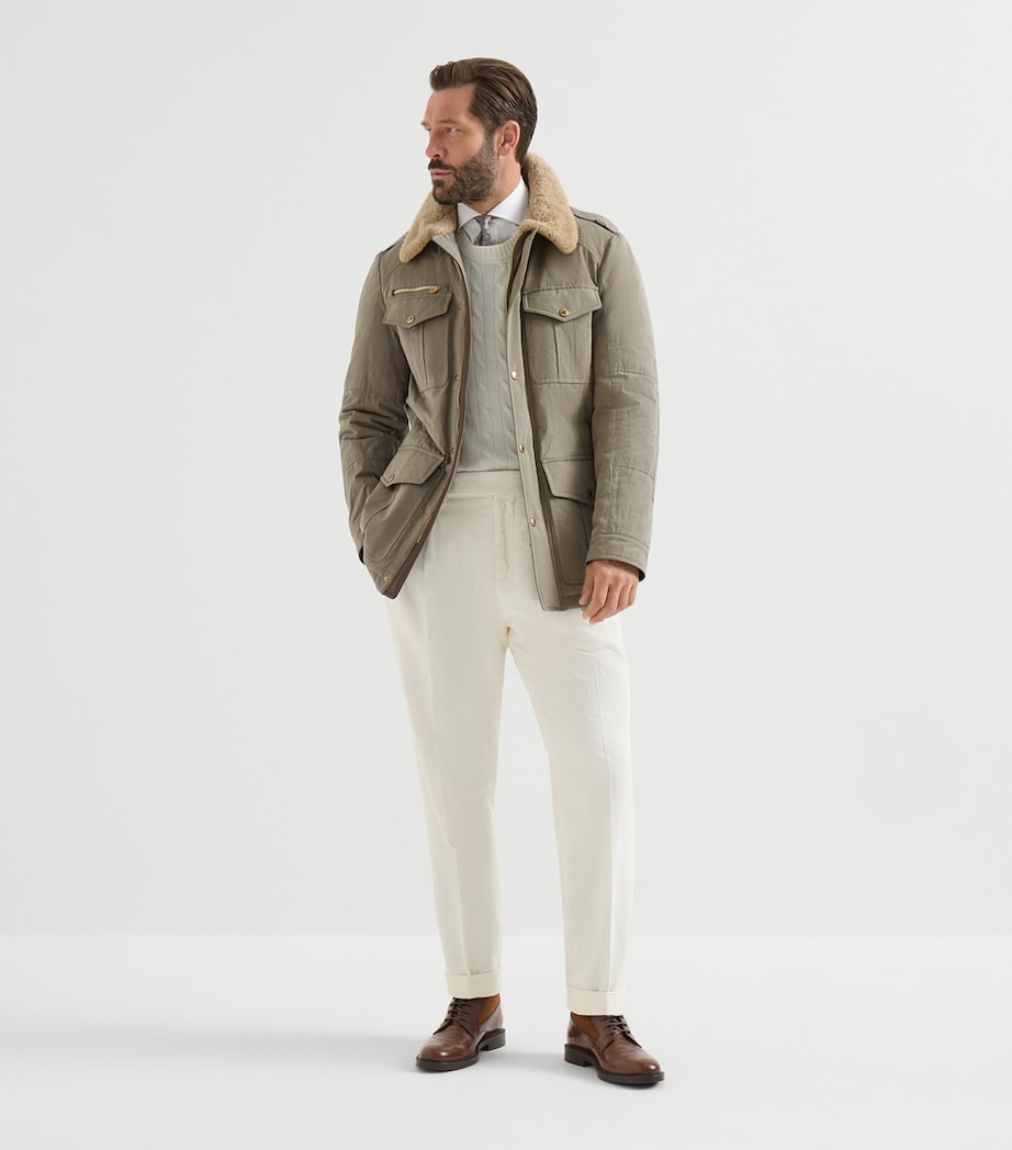 Brunello Cucinelli Mens Techno-Cotton Waxed Safari Jacket Image 2