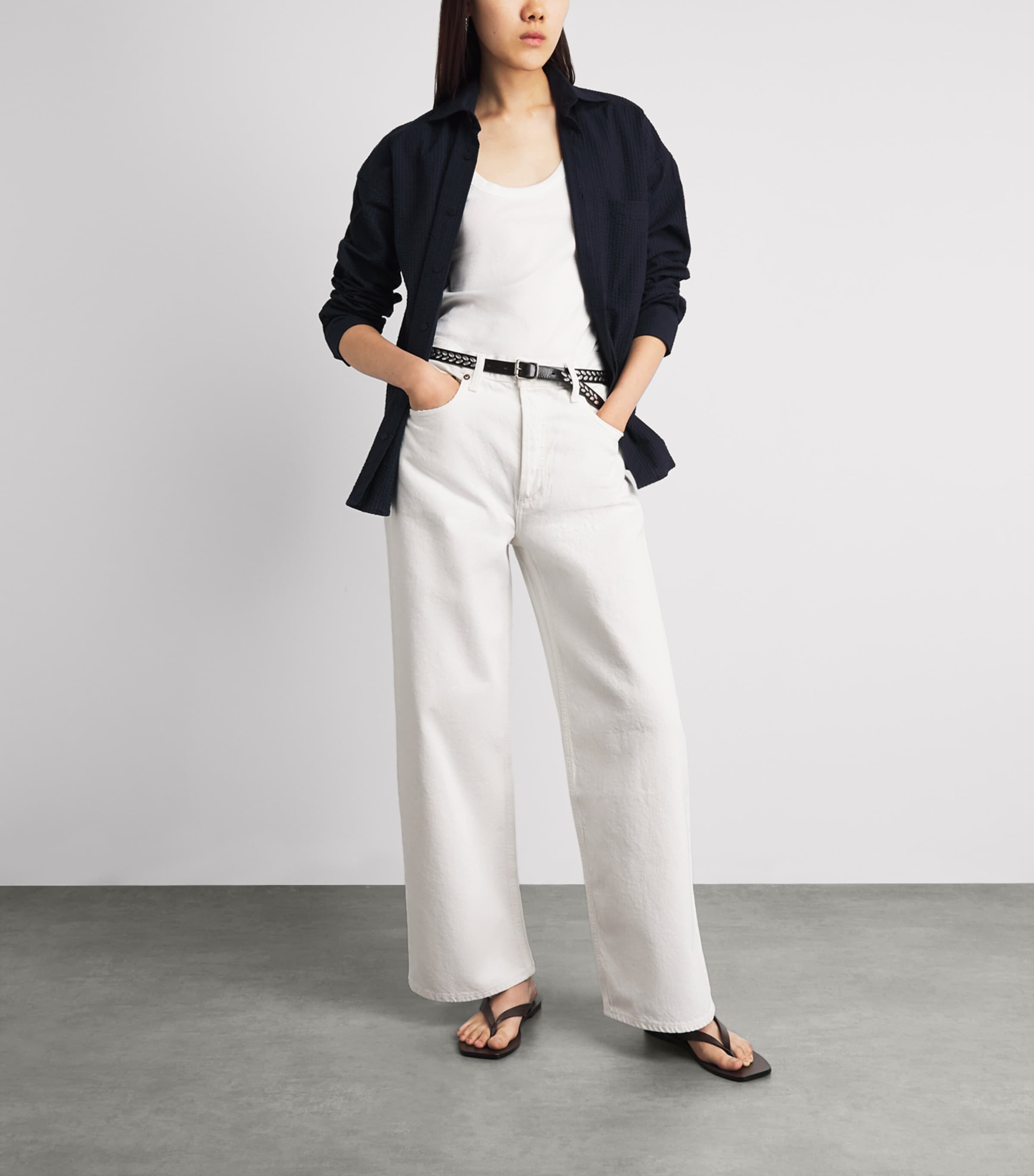 AGOLDE Womens The Low-Slung Baggy Jeans Milkshake Image 2