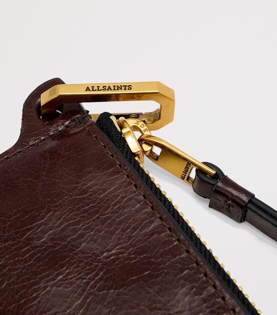 AllSaints Leather Remy Wallet Cognac Brown Image 4