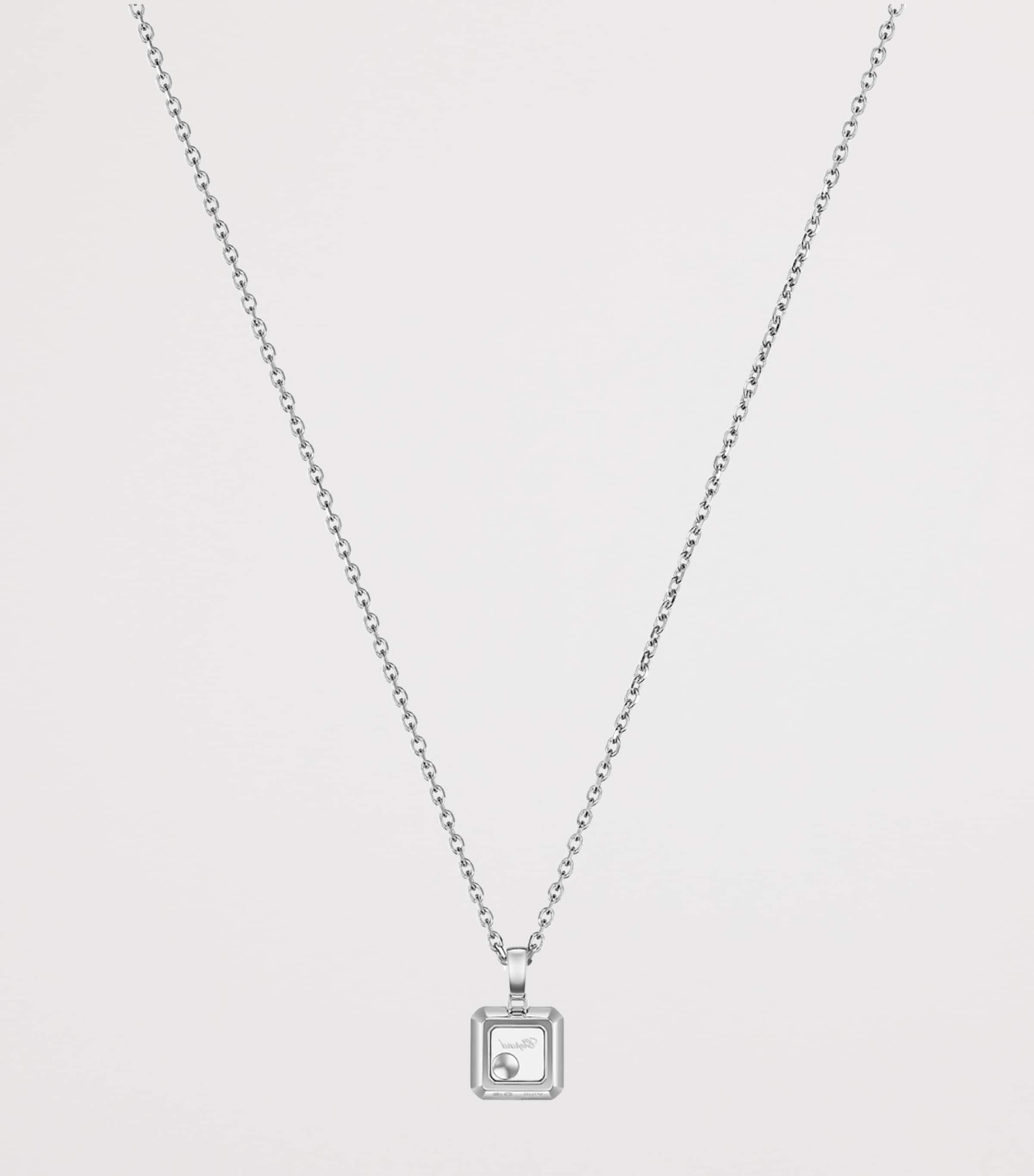 White Gold and Diamond Happy Diamonds Icons Pendant Necklace 18K WHITE GOLD Image 2