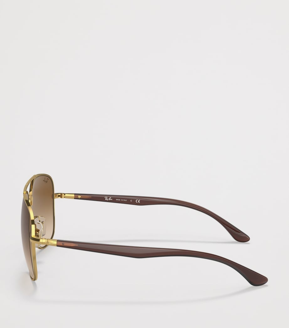 Ray-Ban Metal Square Sunglasses Gold Image 3