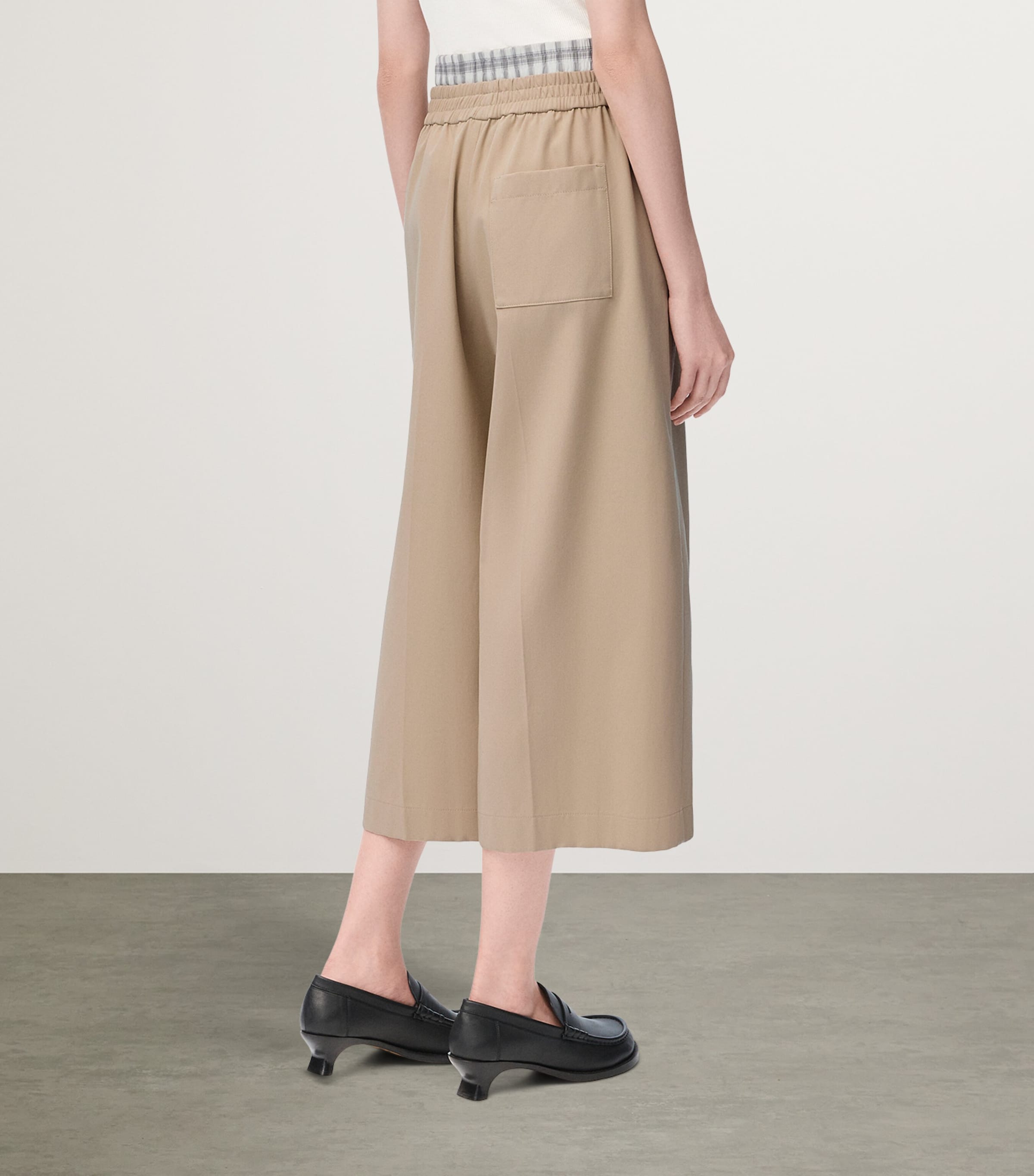 【LOEWE】Cropped Low-Rise Cottonワイドパンツ◇アナグラム刺繍 LOEWE】Cropped Low-Rise Cottonワイドパンツ◇アナグラム刺繍
