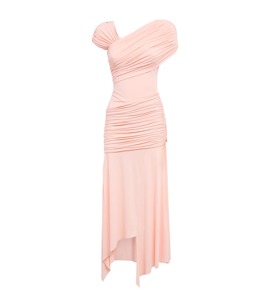 De La Vali Womens Draped Hela Midi Dress Baby Pink Image 1