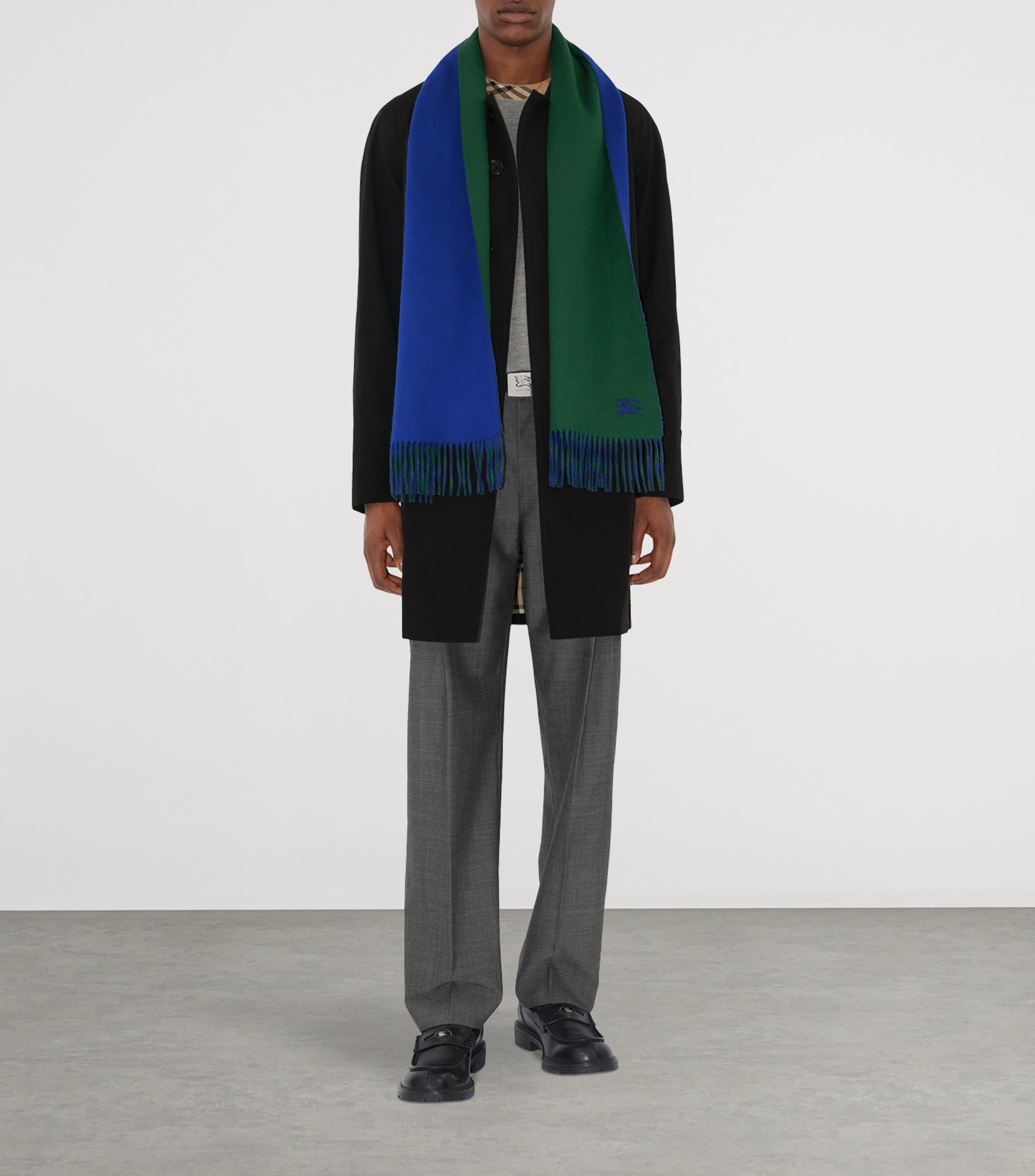 Cashmere Reversible EKD Scarf DARK FERN GREEN/KNIG Image 4