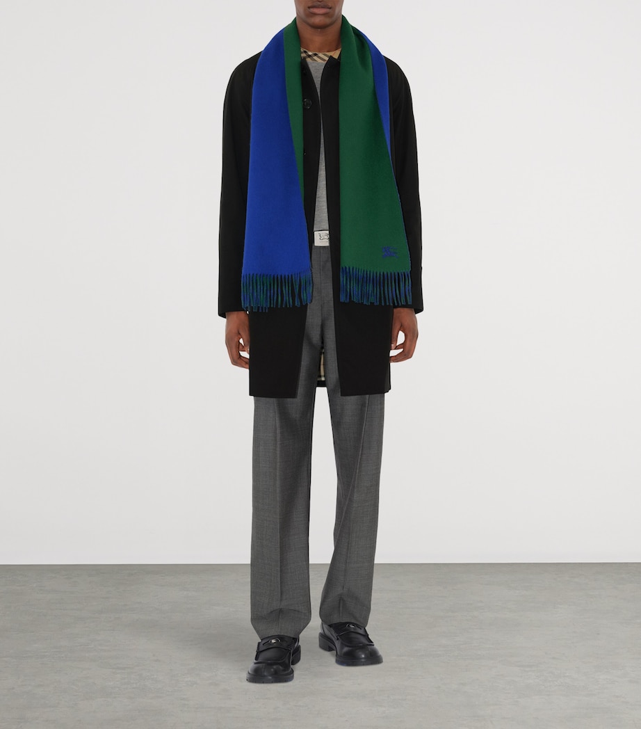 Cashmere Reversible EKD Scarf DARK FERN GREEN/KNIG Image 4