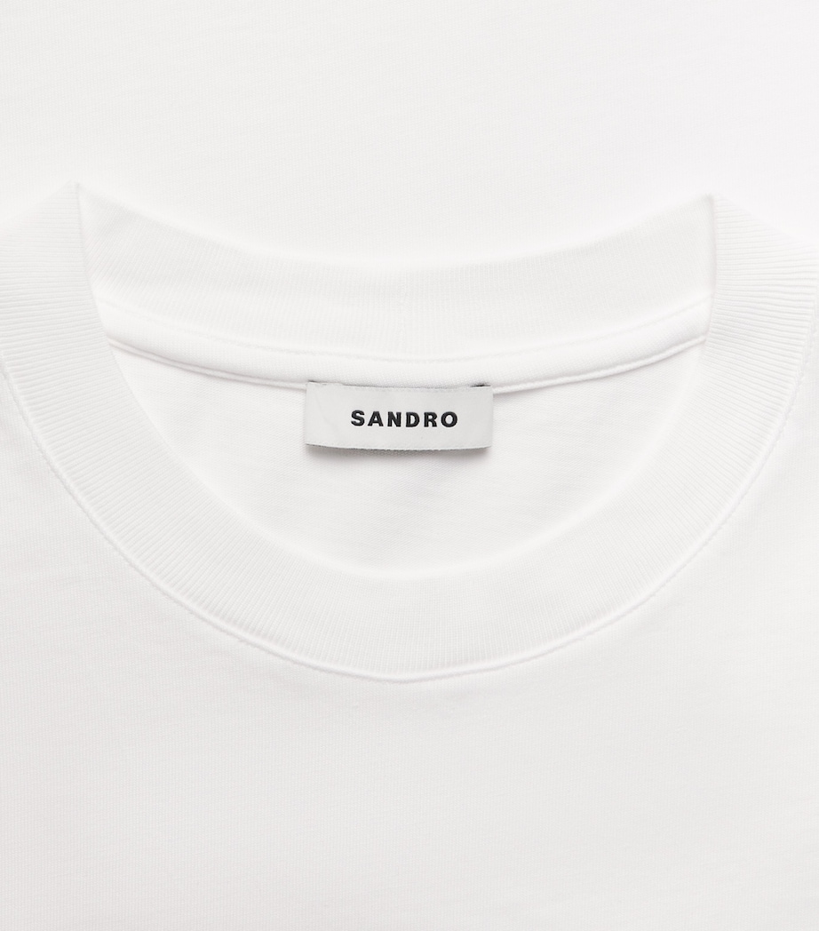 Sandro Paris Mens Cotton Oversized T-Shirt White Image 6