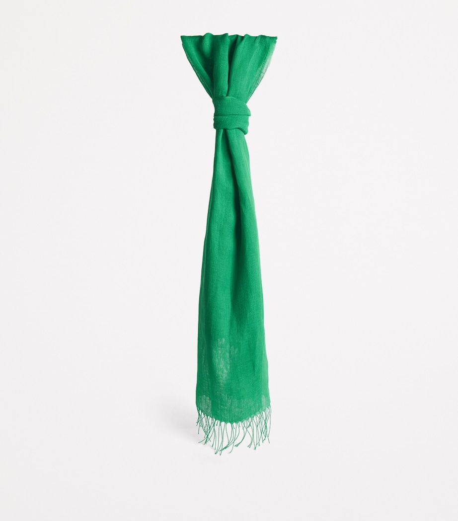 Weekend Max Mara Linen Stole Scarf Green Image 3