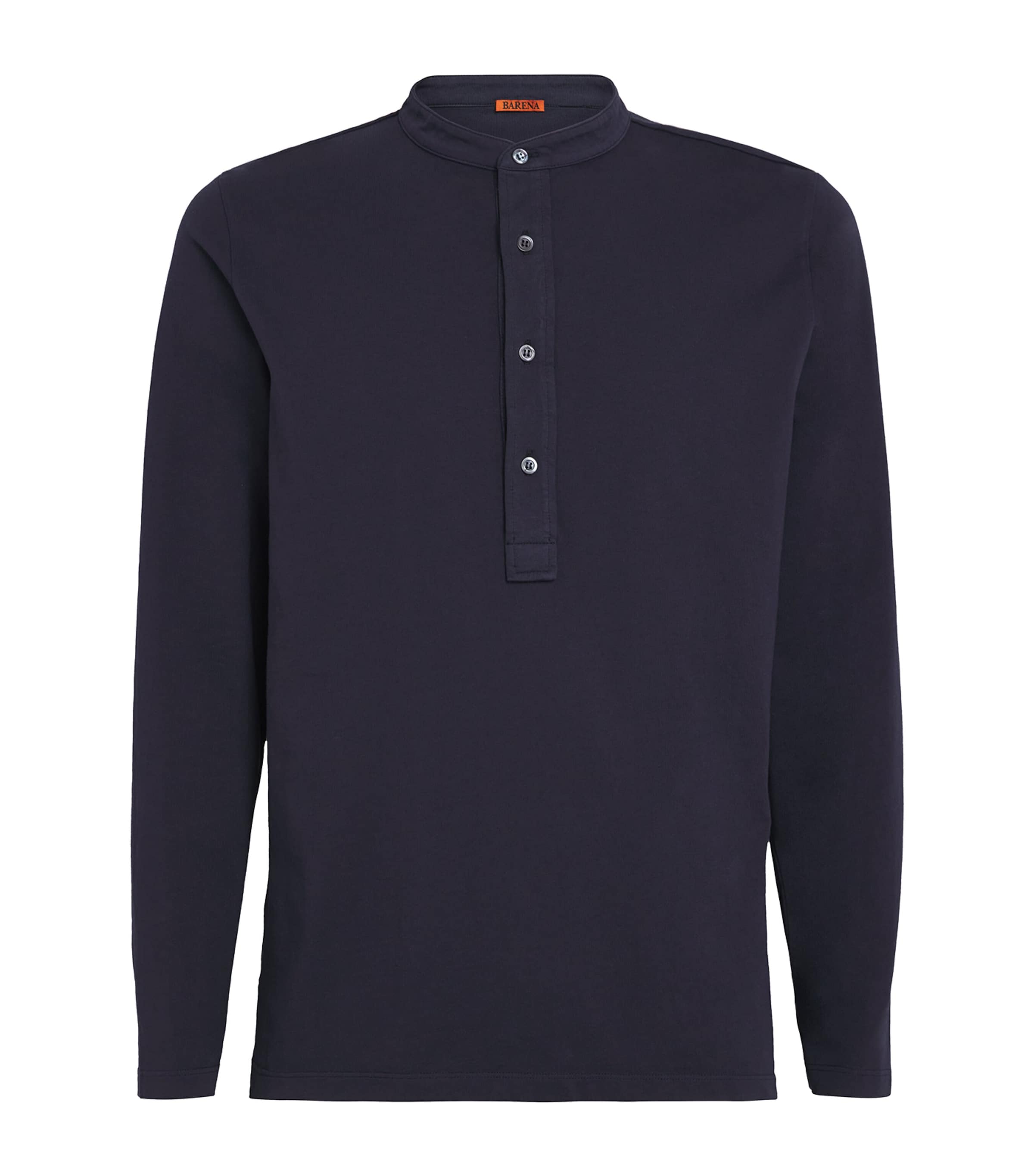 Barena Cotton Jersey Henley Top | Men Clothing | T-Shirts | Long Sleeve T-Shirts | Designers | Barena
