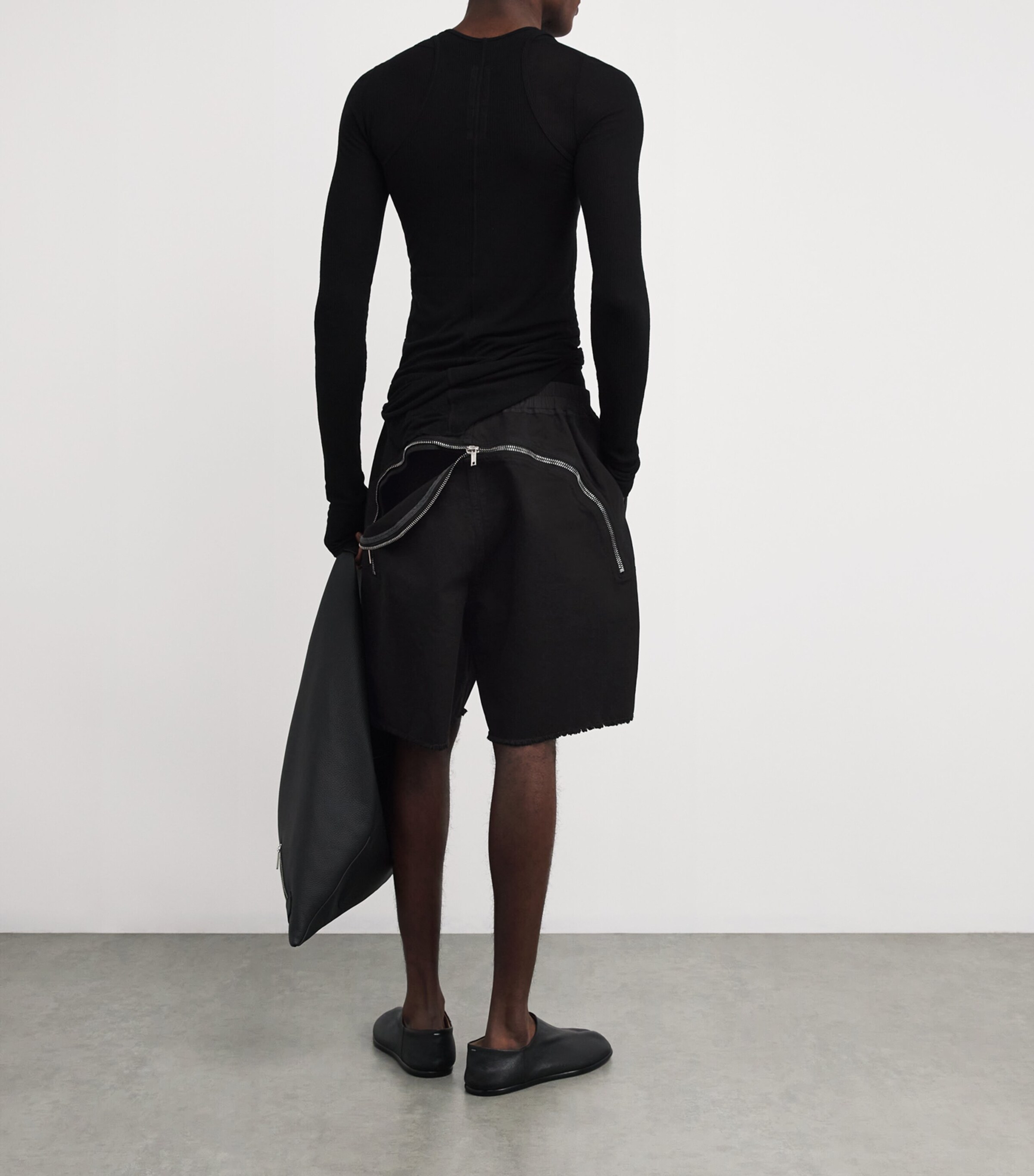 Rick Owens Mens Back-Zip Sweatshorts Image 2
