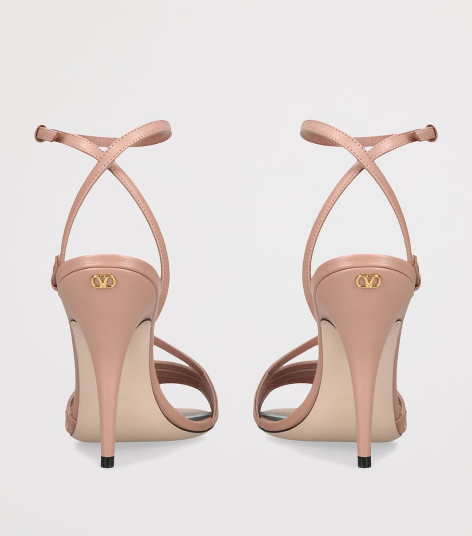 Valentino Garavani Leather Nodine Heeled Sandals 100 Blush Image 2