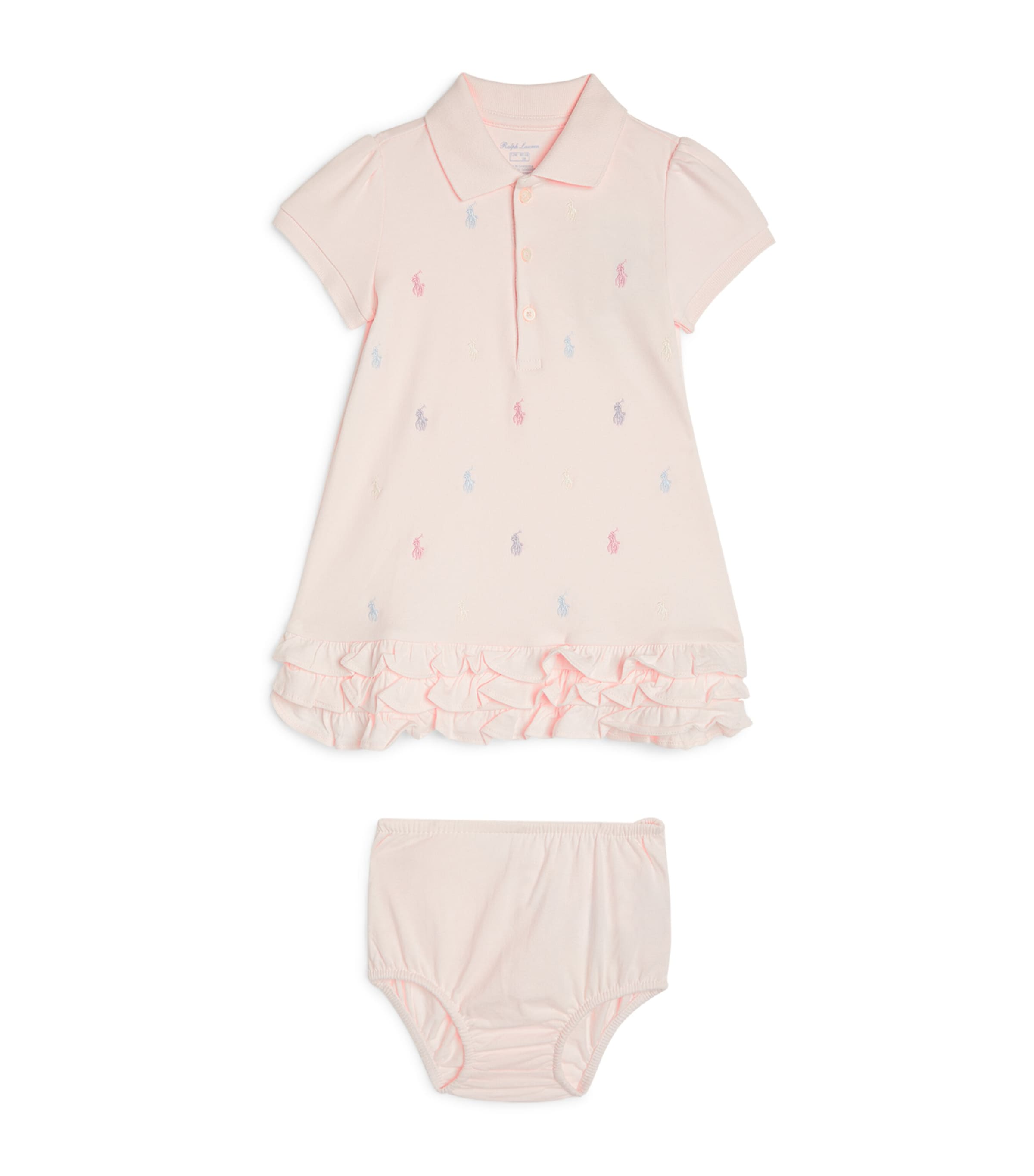 Ralph Lauren Kids Cotton Dress and Bloomers Set 3-24 Months Pink Image 1