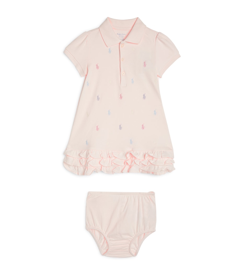 Ralph Lauren Kids Cotton Dress and Bloomers Set 3-24 Months Pink Image 1