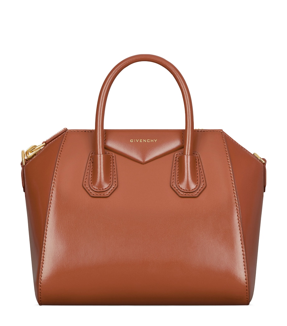 Small Leather Antigona Top-Handle Bag CARAMEL BROWN Image 1