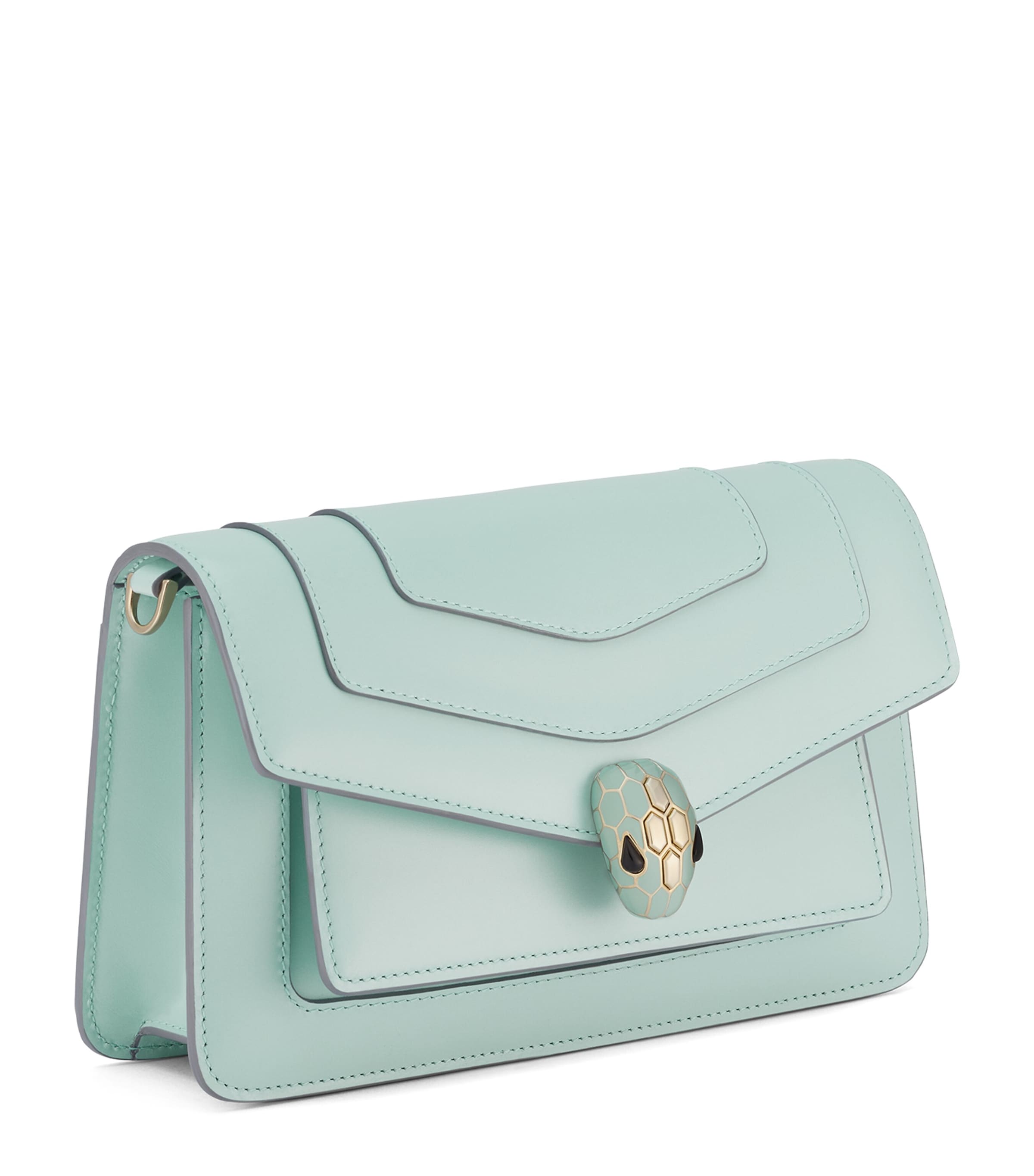 Bvlgari Leather Serpenti Forever East-West Shoulder Bag Turquoise Image 1
