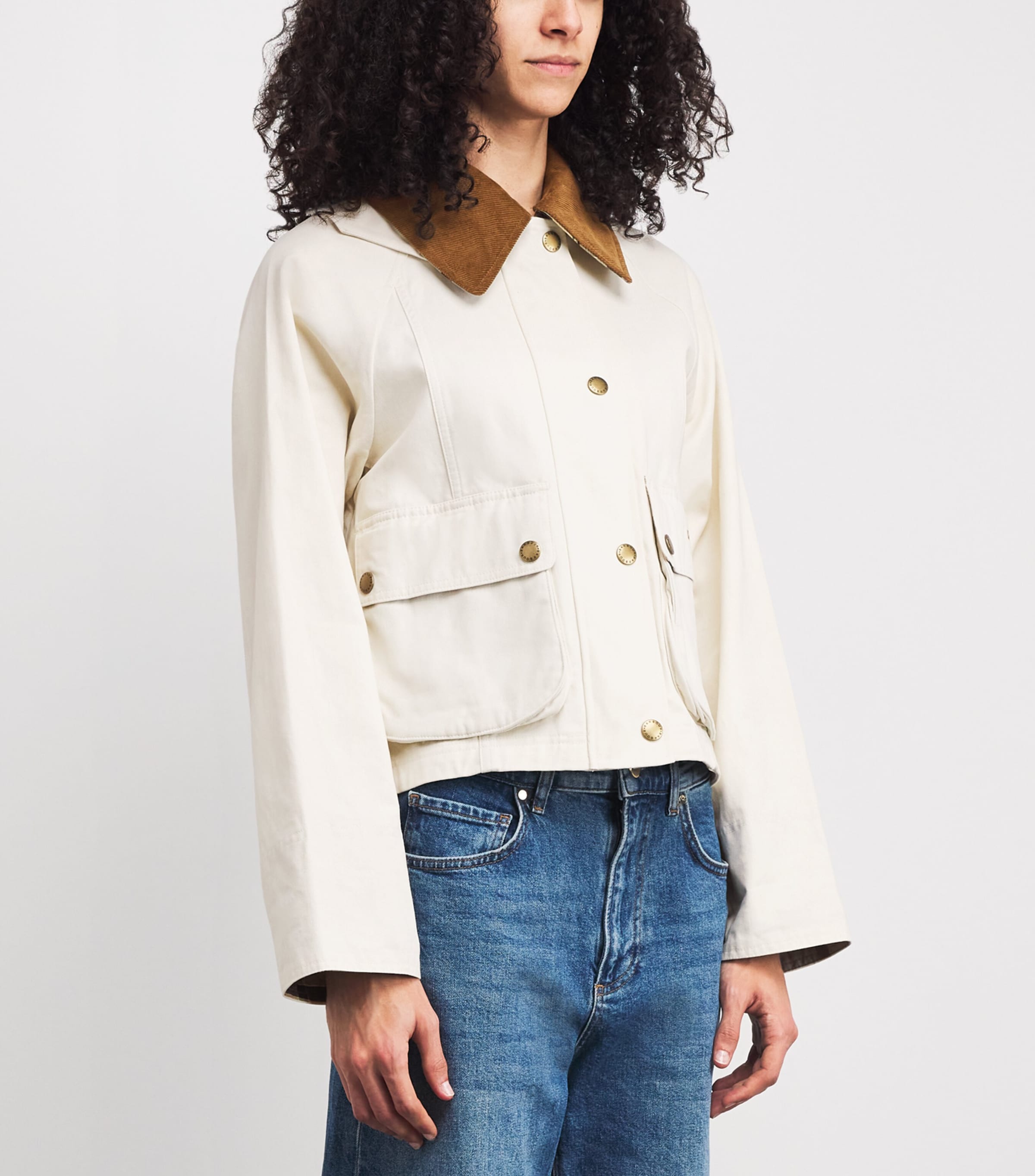 Cotton Cropped Beadnell Casual Jacket LIGHT PEARL/DRESS/BE Image 3